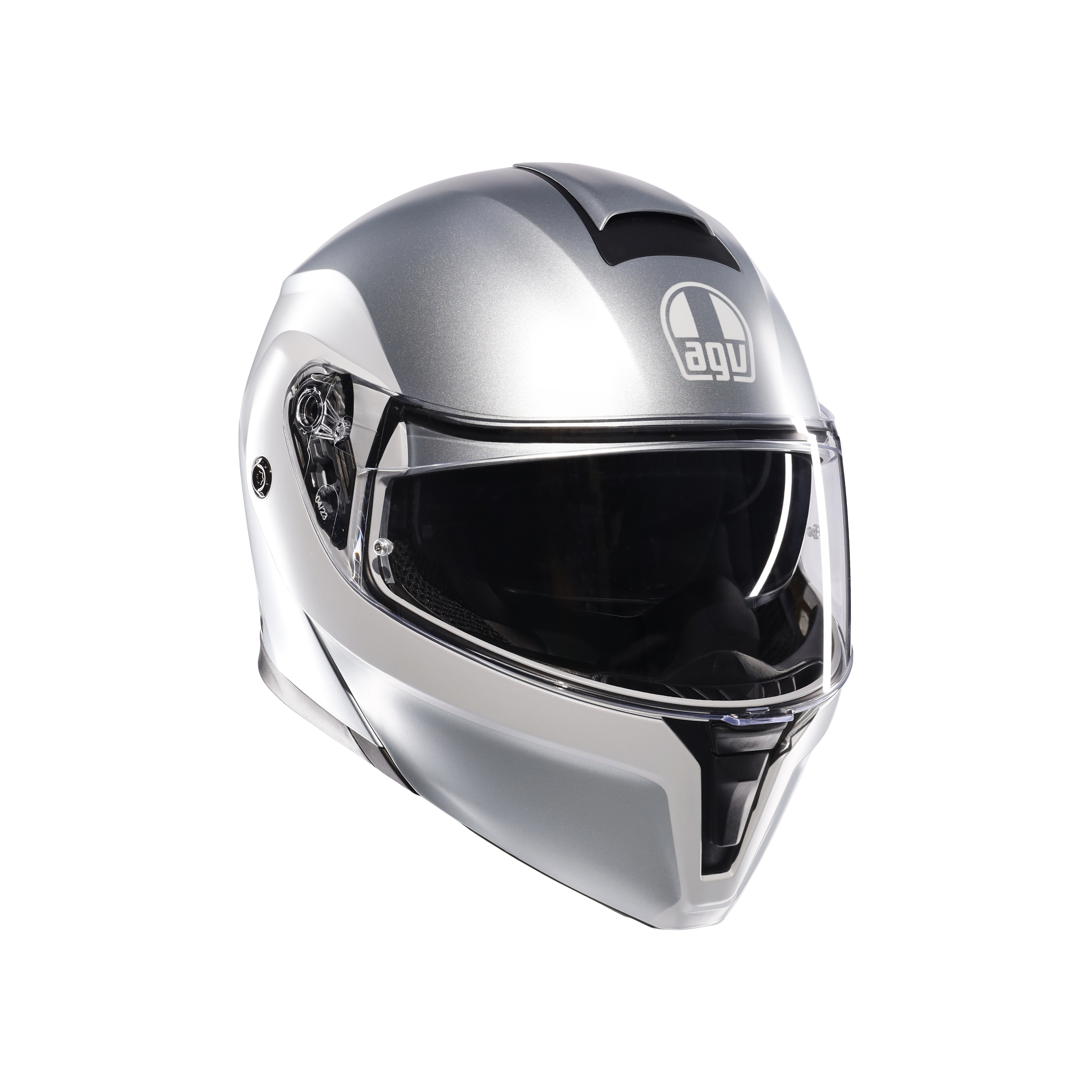 STREETMODULAR LEVICO MATT DOUBLE LIGHT GREY - MOTORBIKE FLIP UP HELMET E2206 -  - 1