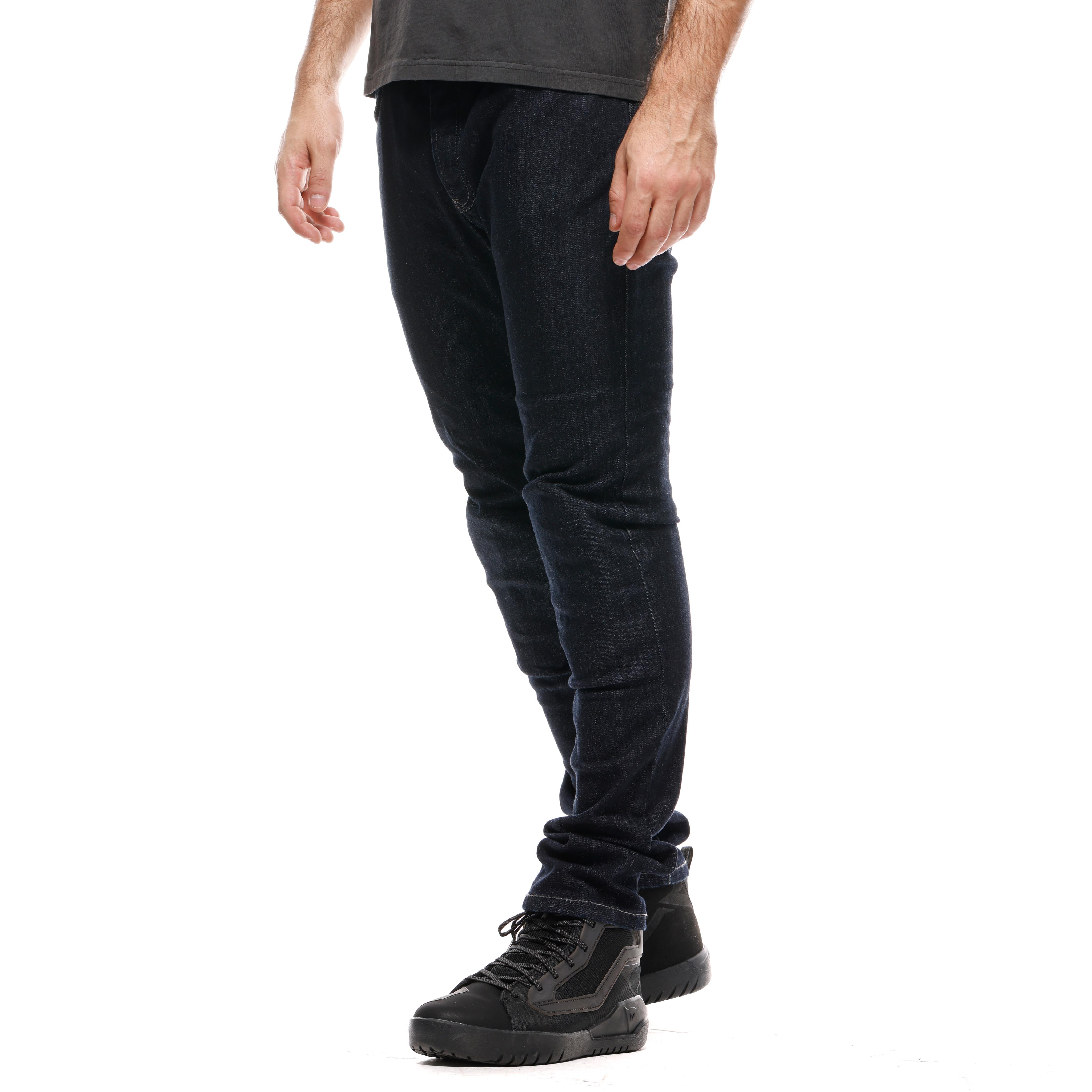 5-POCKET DENIM - MEN REGULAR TAPERED MOTORCYCLE JEANS - DEEP-BLUE - 5