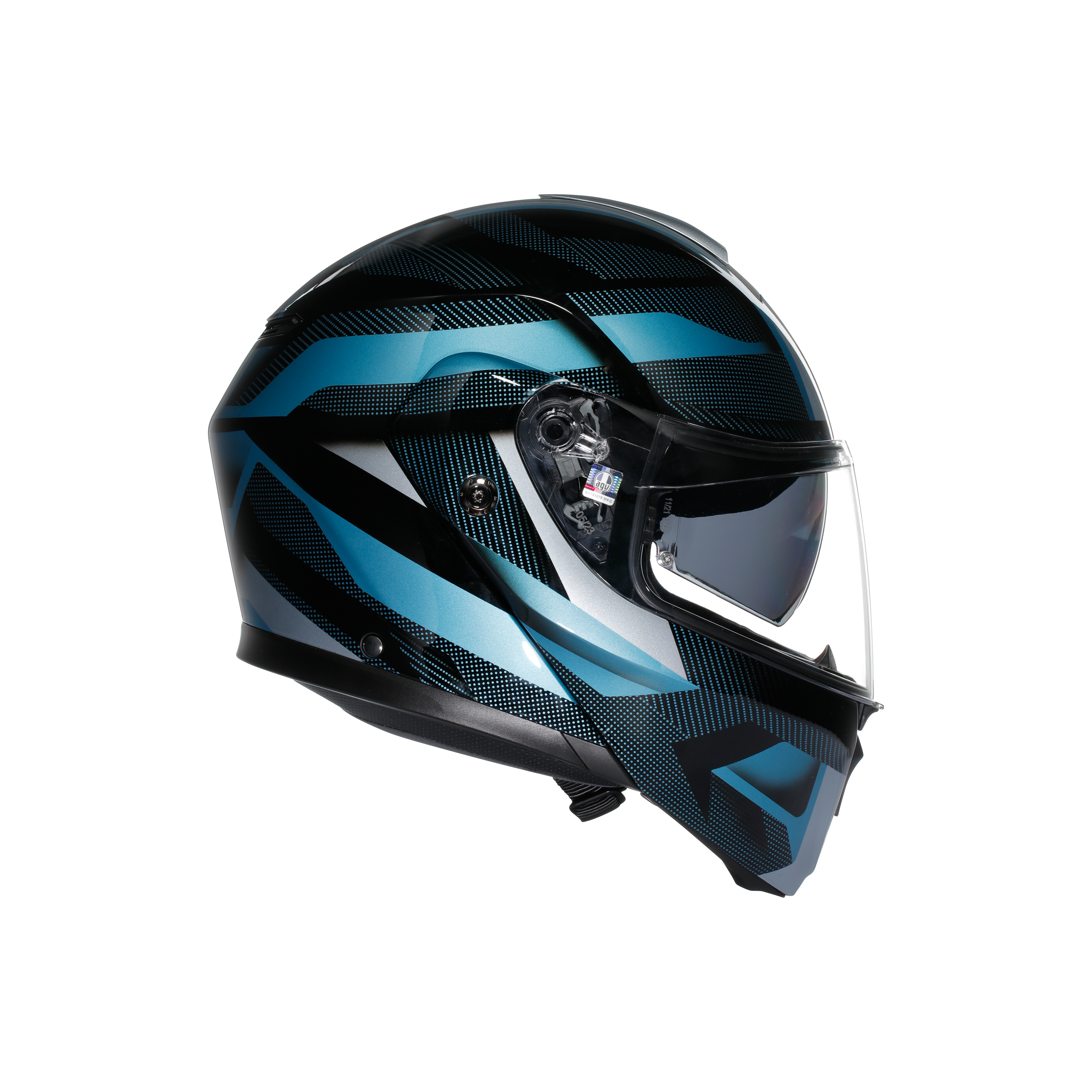 STREETMODULAR LEDRO MATT BLACK/POWDER BLUE - MOTORBIKE FLIP UP HELMET E2206 -  - 3
