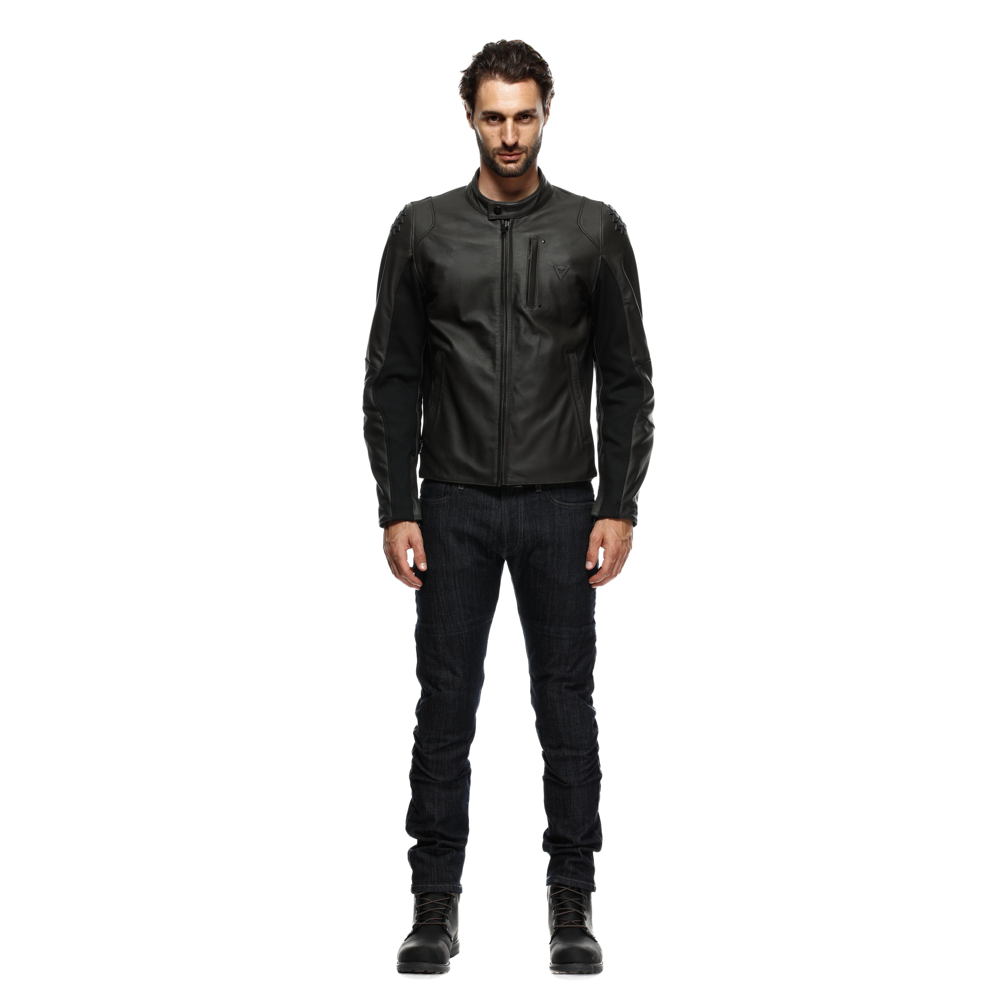 ISTRICE - MEN'S MOTORCYCLE LEATHER JACKET - DARK-BROWN - 3