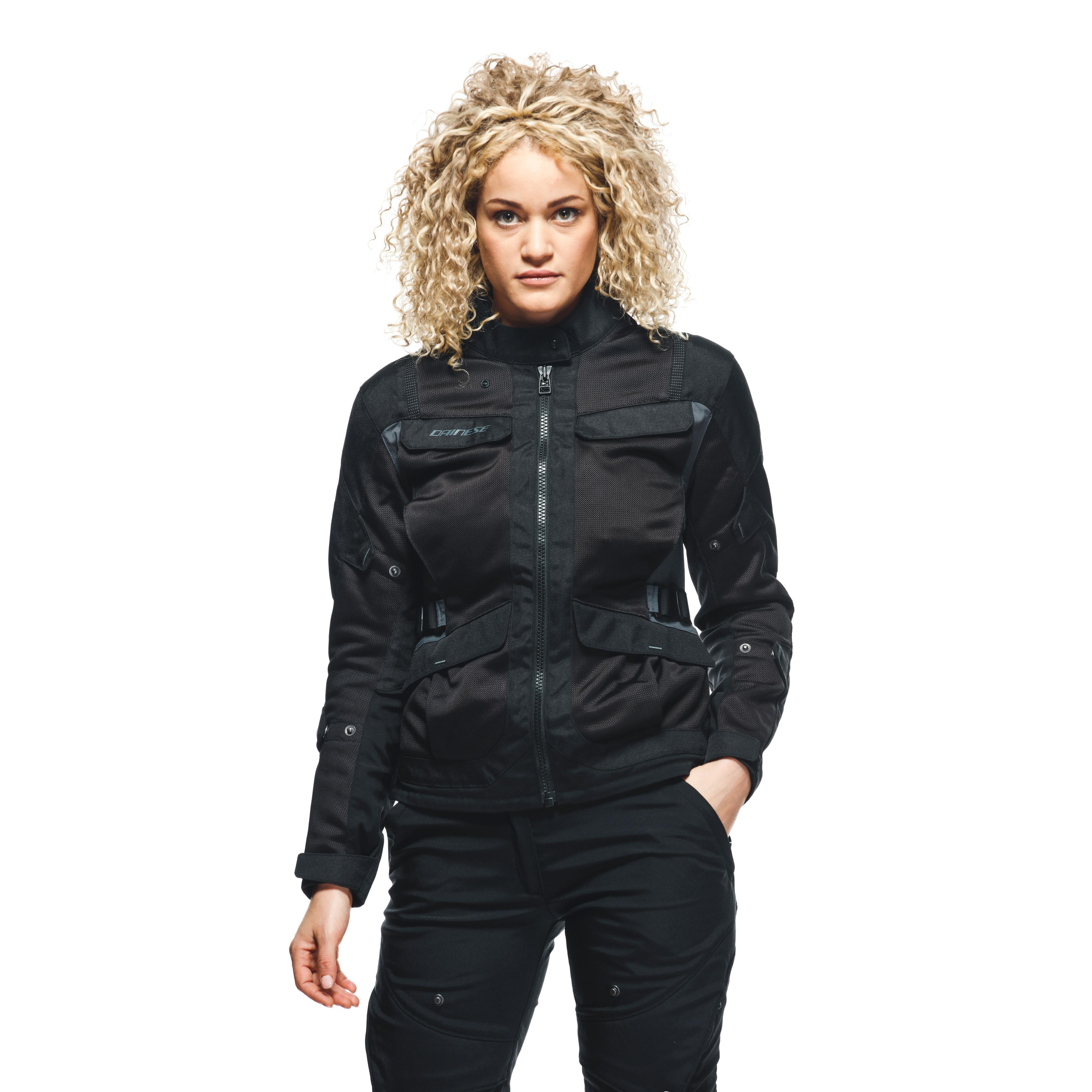 DESERT TEX - WOMEN'S TOURING SUMMER MOTORCYCLE JACKET IN FABRIC - BLACK/BLACK/EBONY - 8