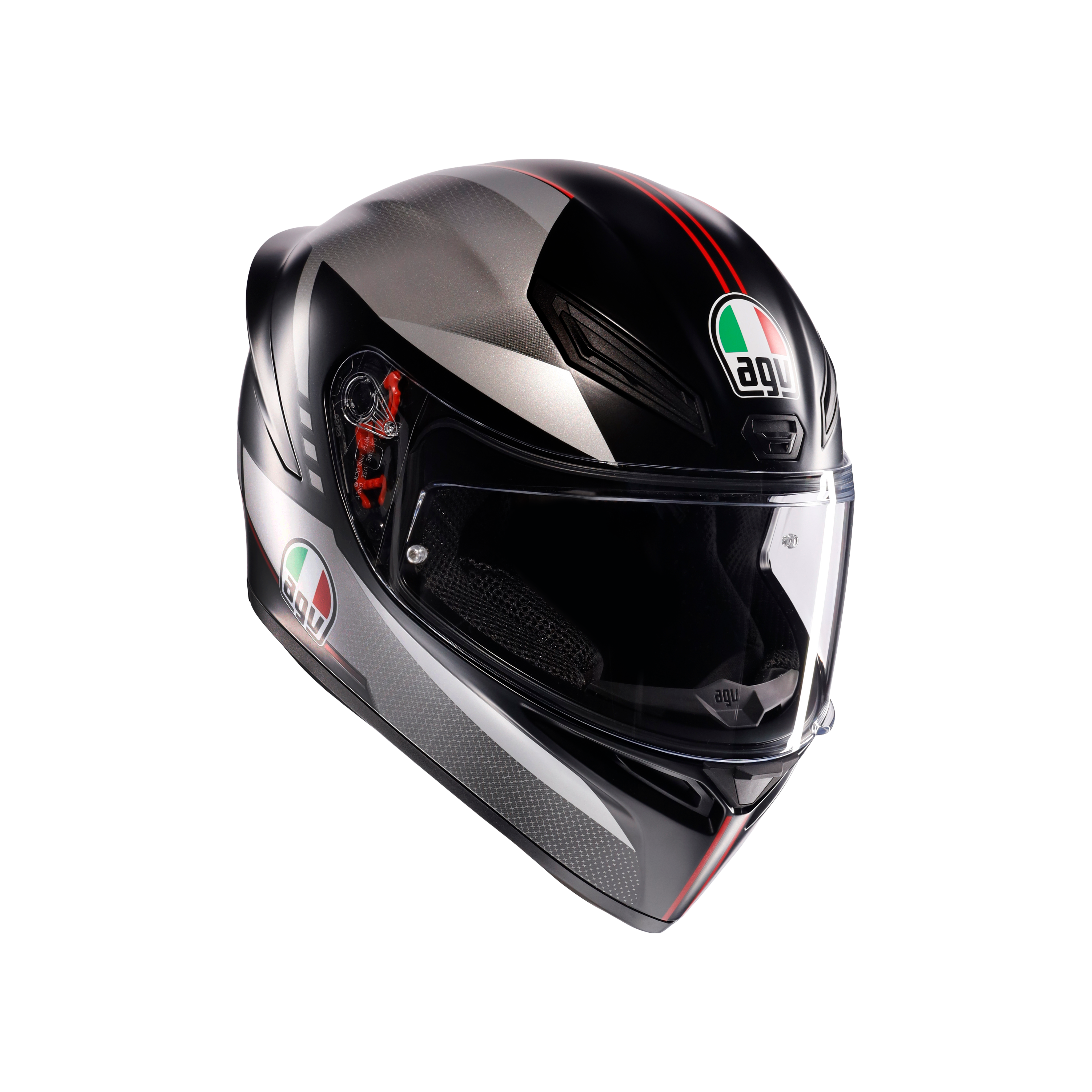 K1 S LAP MATT BLACK/GREY/RED - CASCO MOTO INTEGRAL DOT (E2206) -  - 6