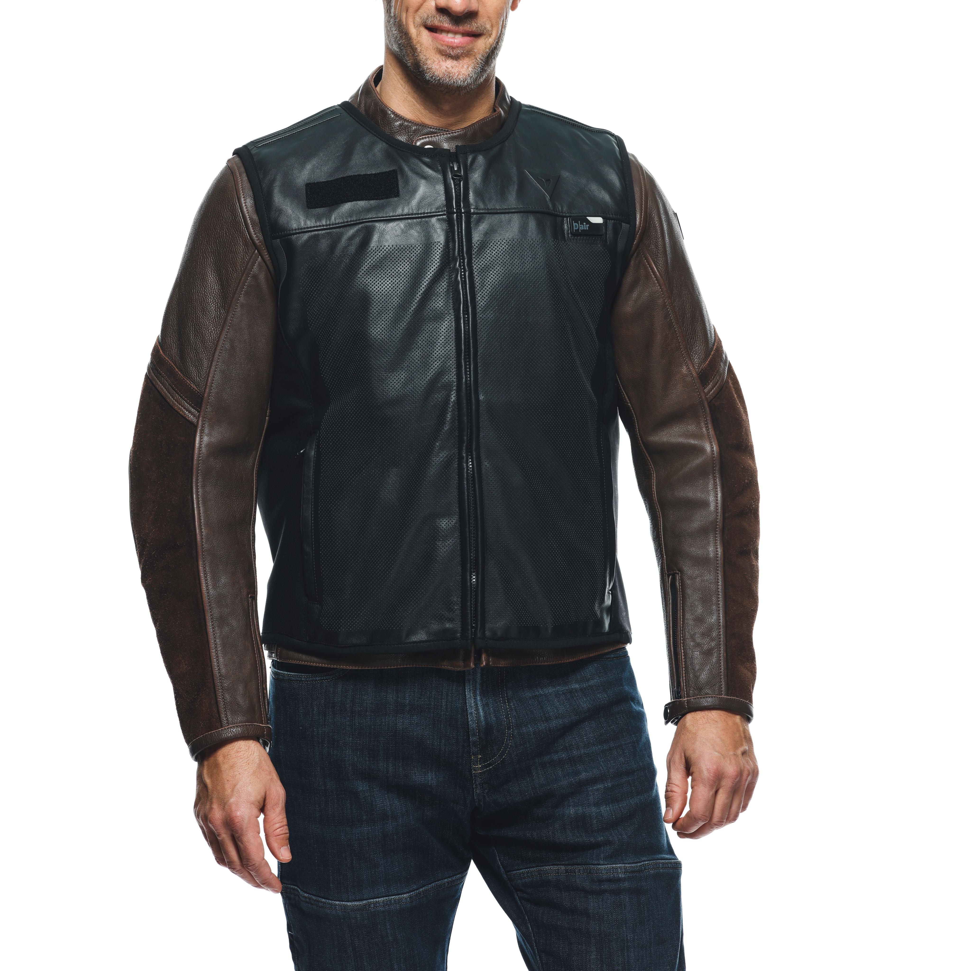 SMART JACKET LEATHER - MEN'S MOTORCYCLE LEATHER VEST WITH INTEGRATED AIRBAG - BLACK - 5