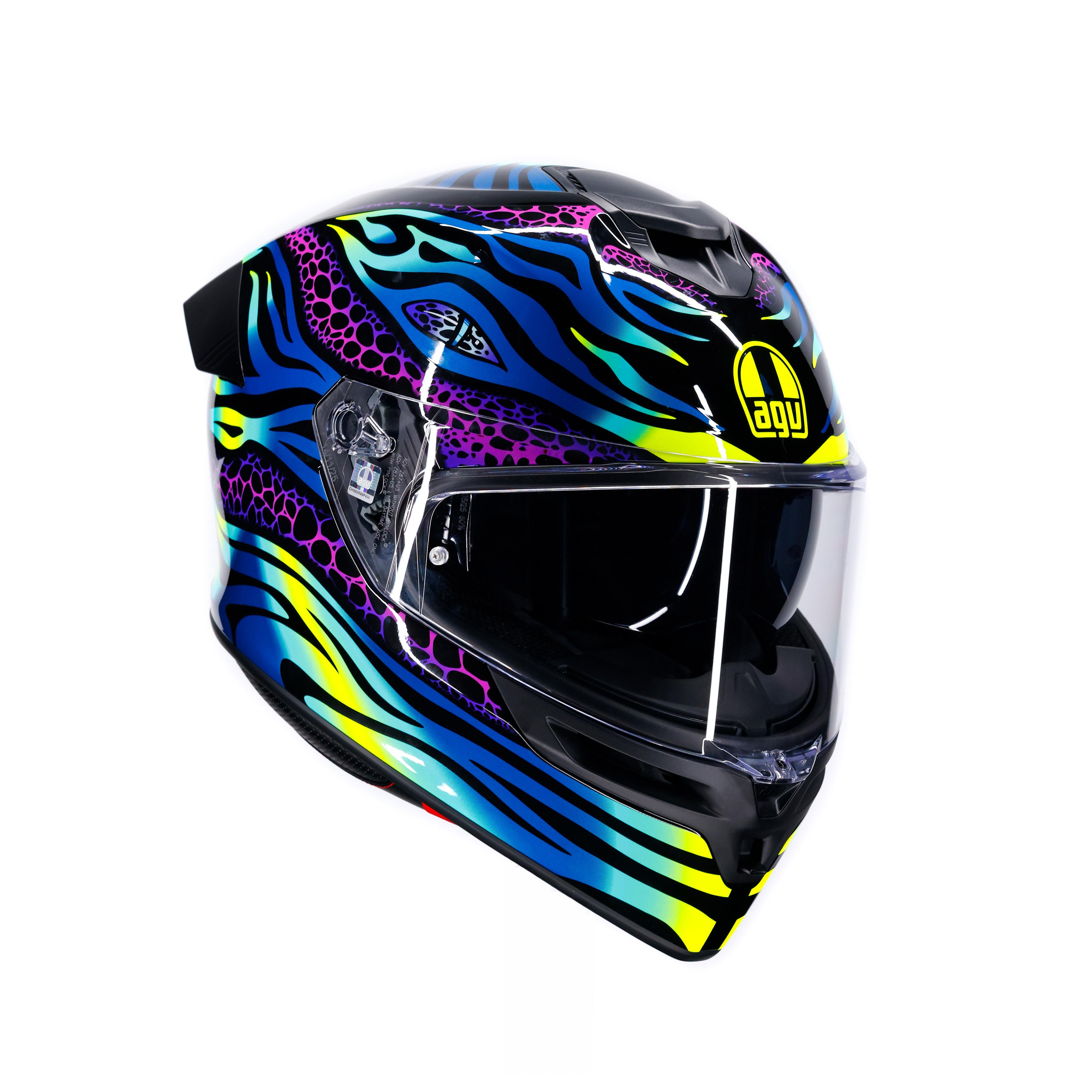 K5 VIVERNA BLUE/PURPLE/LIME - FULL-FACE MOTORCYCLE HELMET E2206 -  - 6