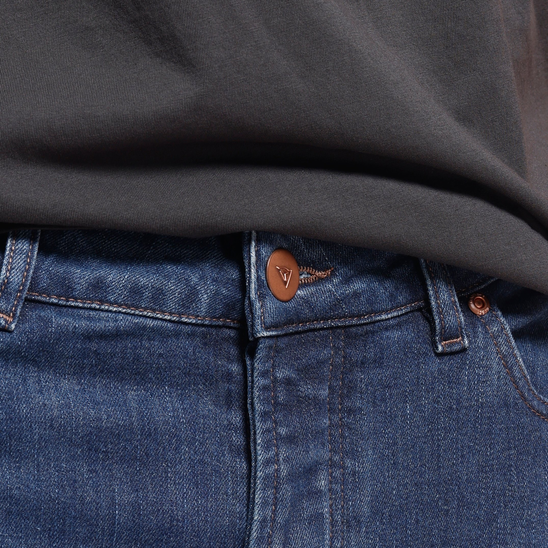 5-POCKET DENIM - MEN REGULAR MOTORCYCLE JEANS - BLUE - 5