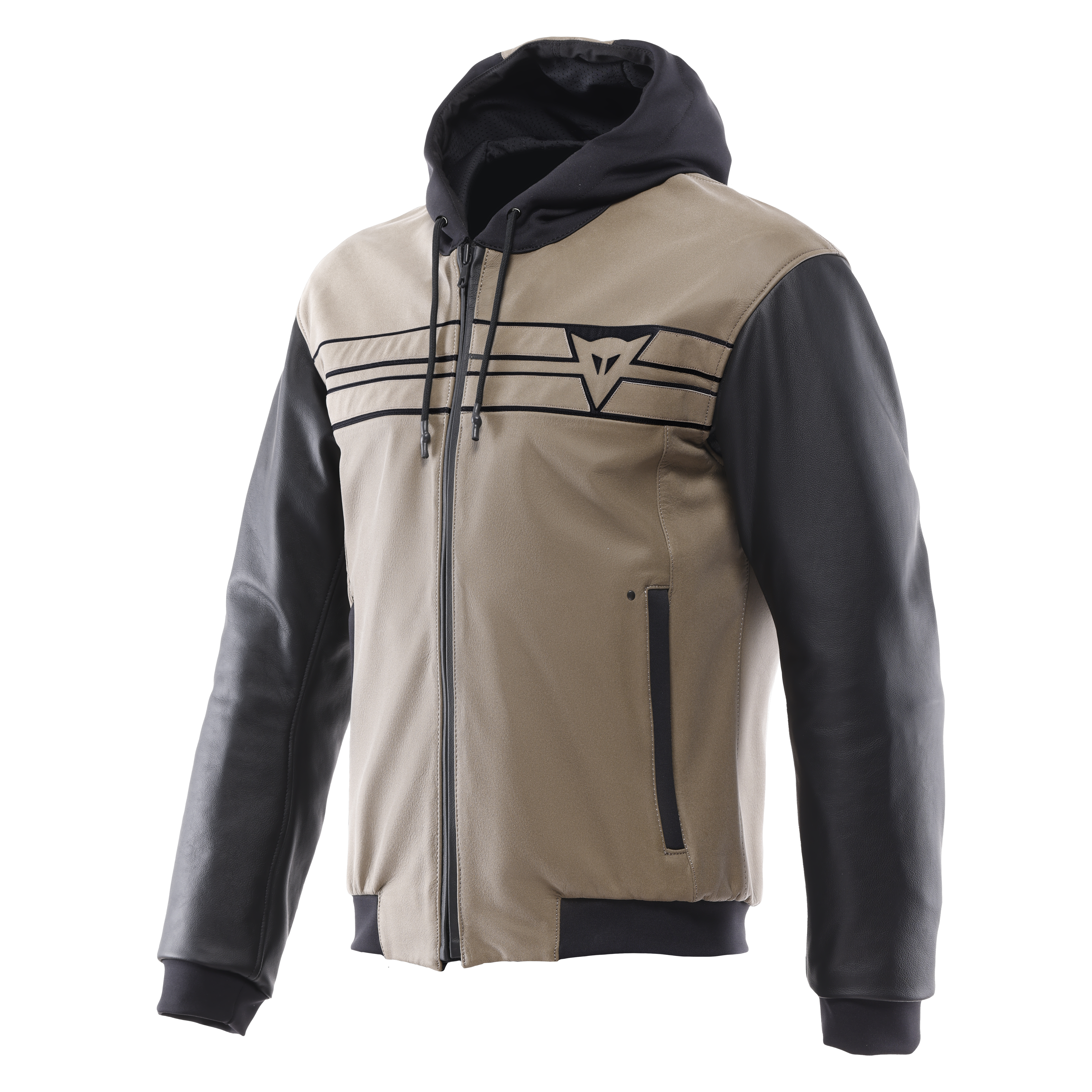 VINTEDGE - BLOUSON MOTO EN CUIR HOMME - SAND/BLACK - 1