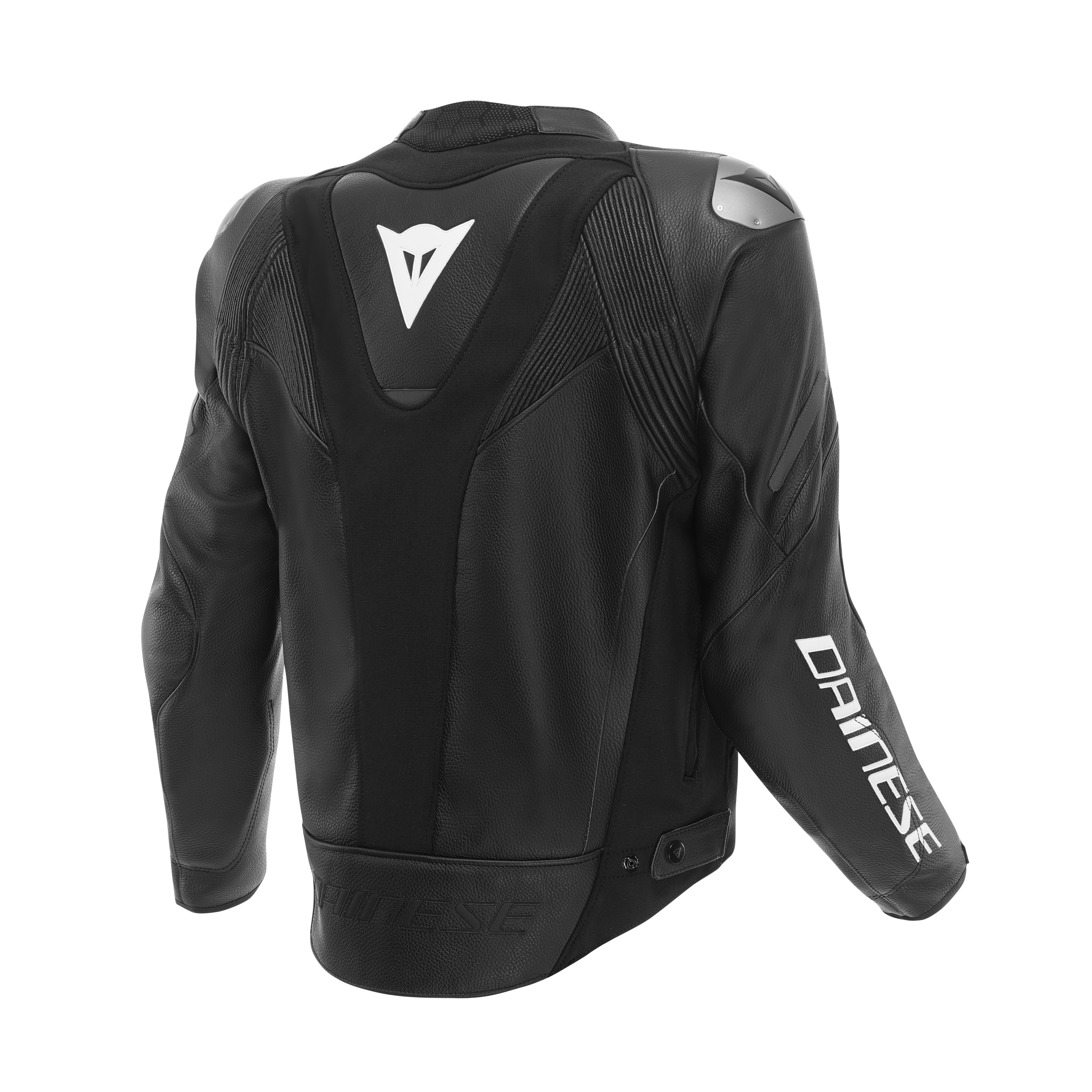 AVRO 6 - LEATHER MOTORCYCLE JACKET MEN - BLACK/BLACK/WHITE - 2