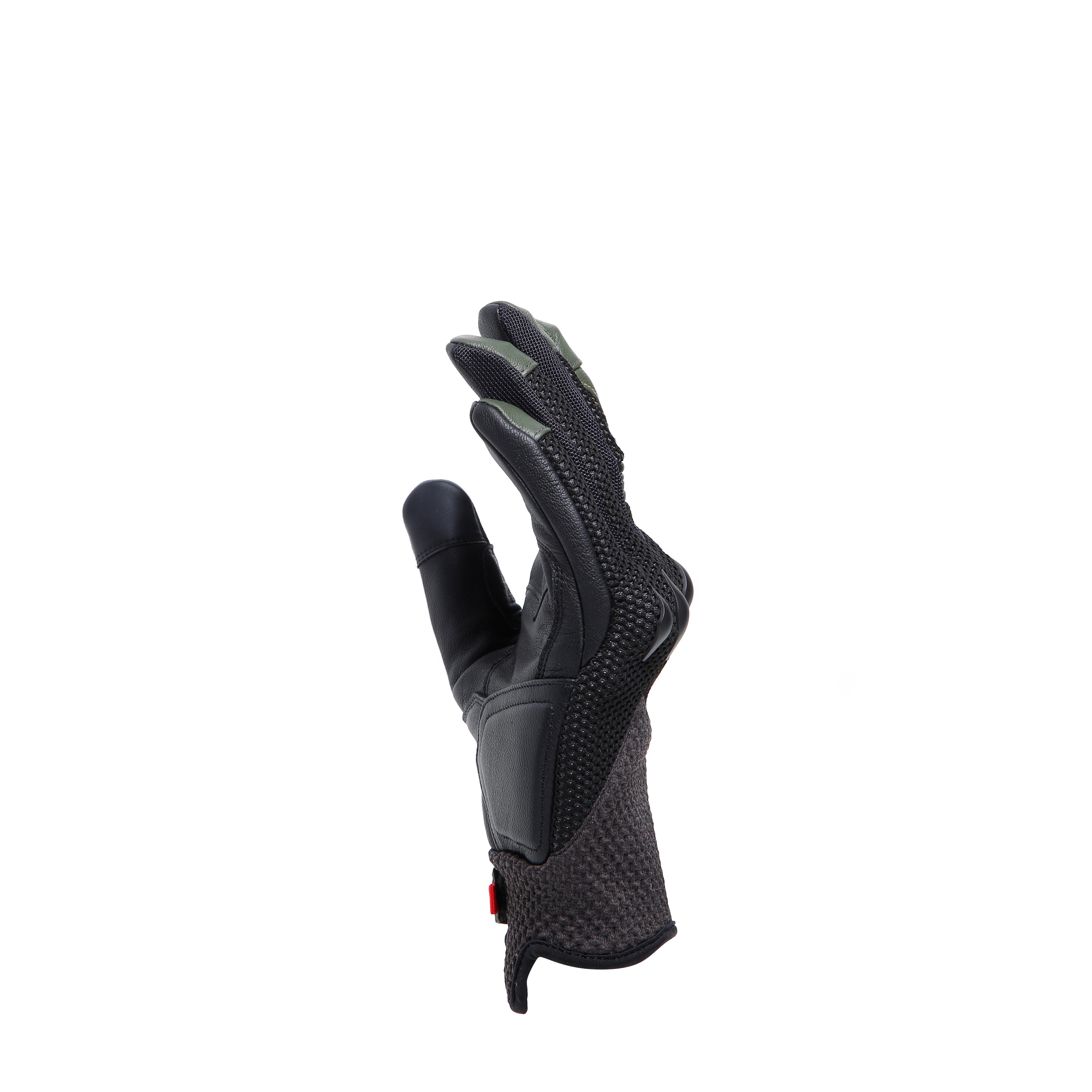 KARAKUM ERGO-TEK - MEN'S MOTORCYCLE TEXTILE GLOVES - BLACK/ARMY-GREEN - 4