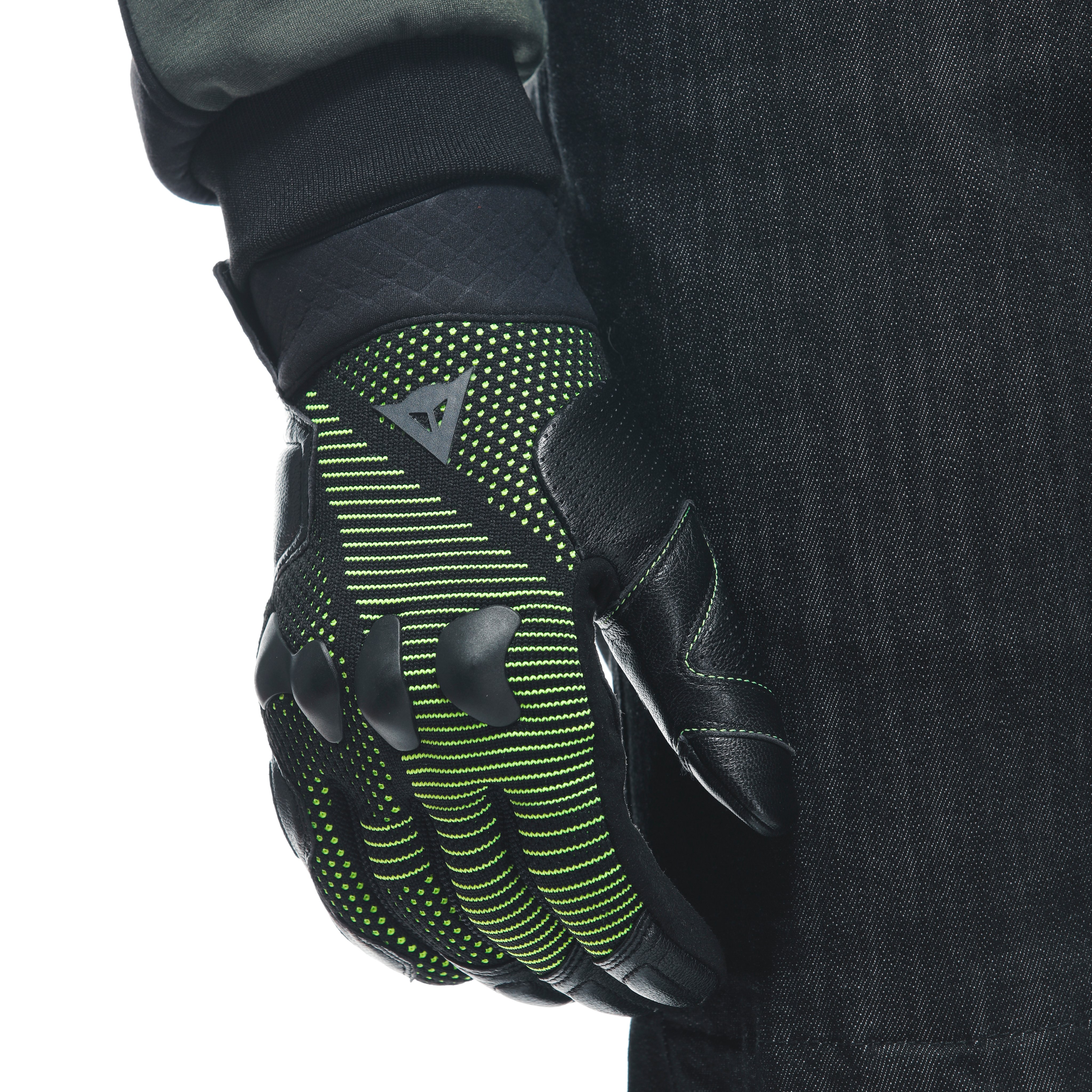 UNRULY ERGO-TEK - MEN'S MOTORCYCLE TEXTILE GLOVES - ANTHRACITE/ACID-GREEN - 7