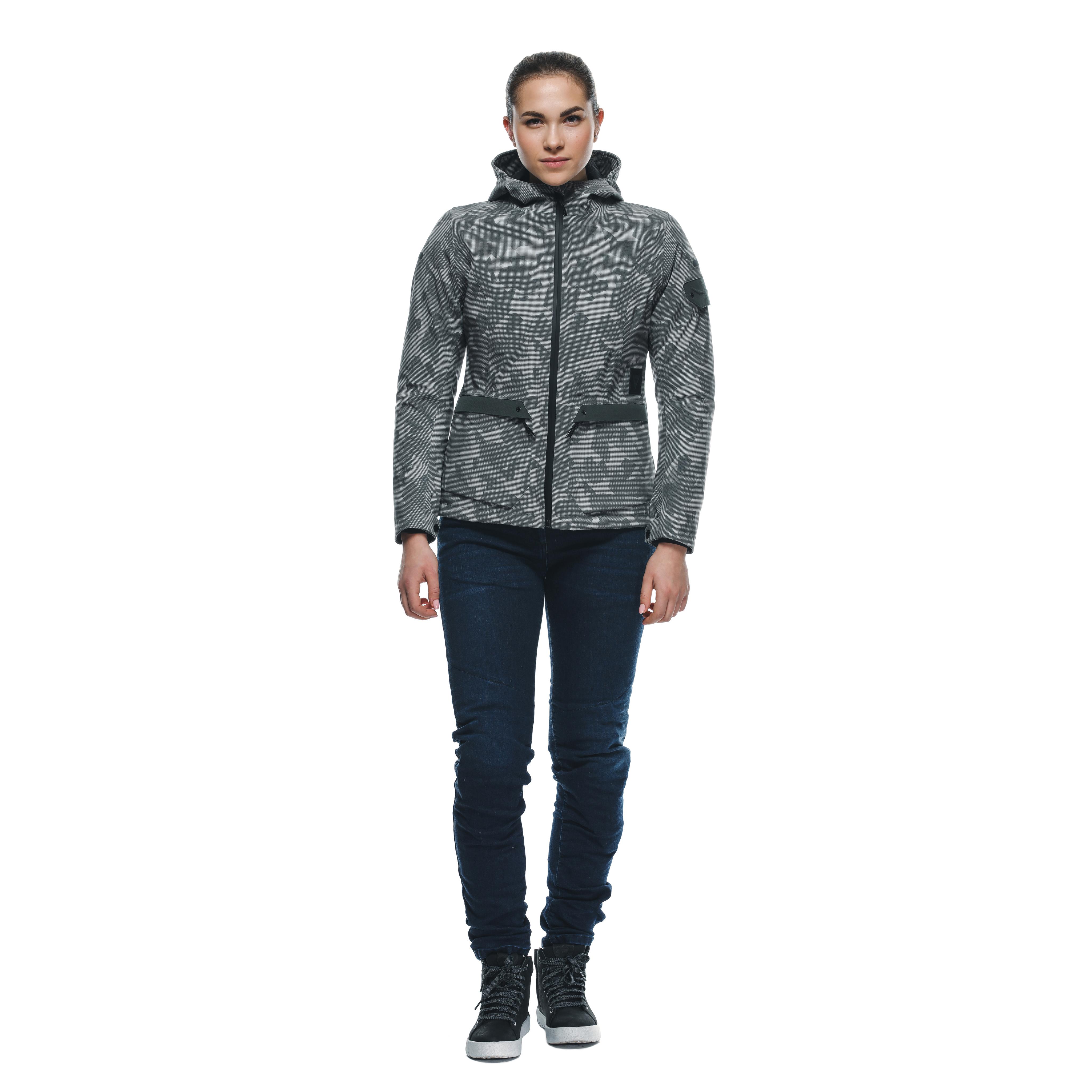 CENTRALE ABS&Oslash;LUTESHELL&trade; PRO - WOMEN'S WATERPROOF MOTORCYCLE JACKET - LONDON FOG CAMO DOTS - 11
