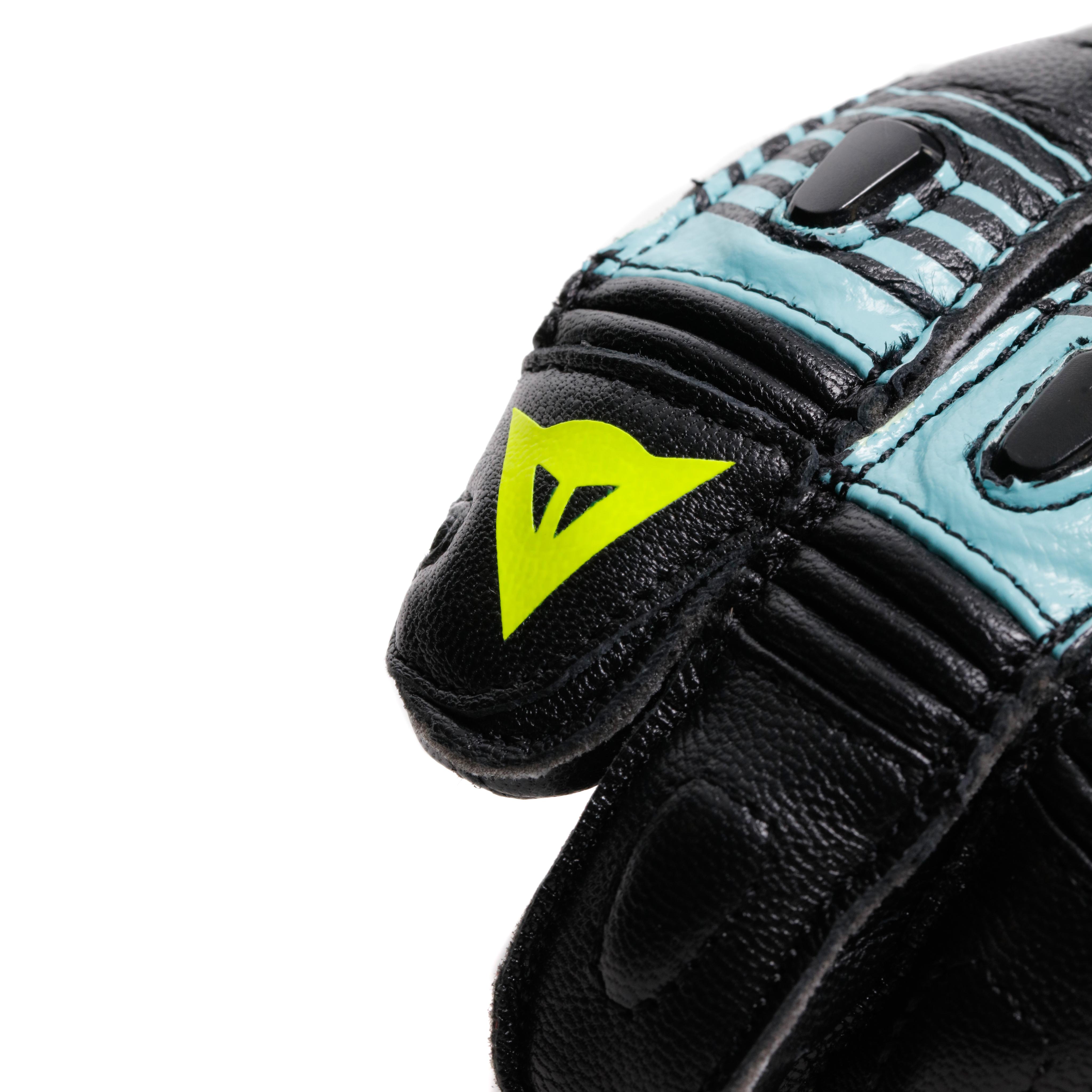 FIERO - GANTS DE MOTO RACING EN CUIR - BLACK/WATER/YELLOW FLUO - 8