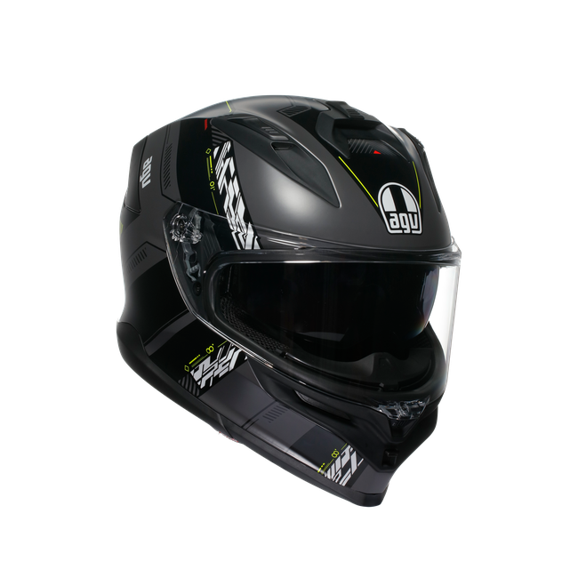 AGV K7 Kyber Matt Grey Yellow Fluo ECE 22.06 Full Face Helmet XL - Image 2