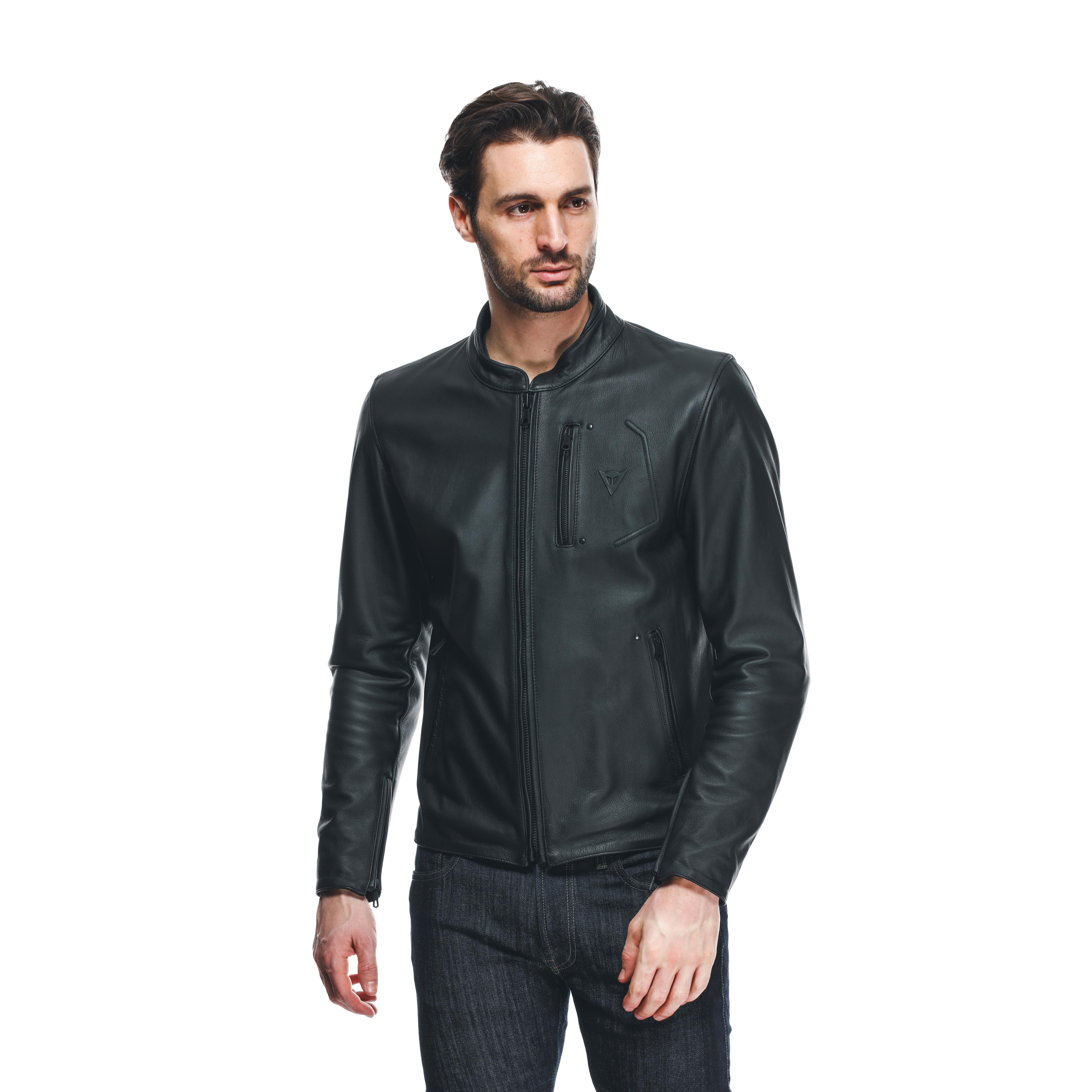 FULCRO - MEN'S MOTORCYCLE LEATHER JACKET - BLACK - 5