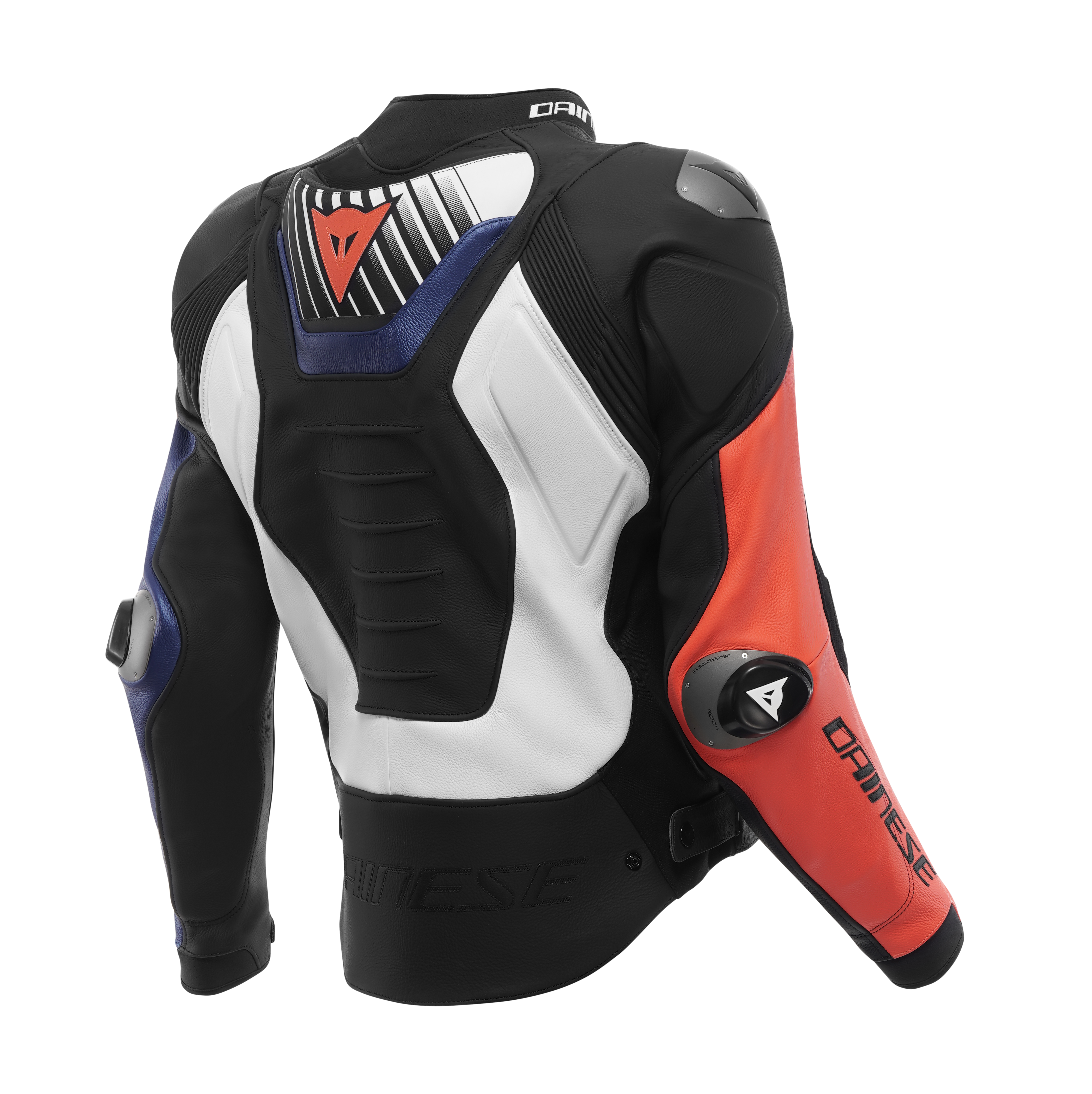 SUPER SPEED 5 LEATHER JACKET - BLACK/BLUE/FLUO RED - 2