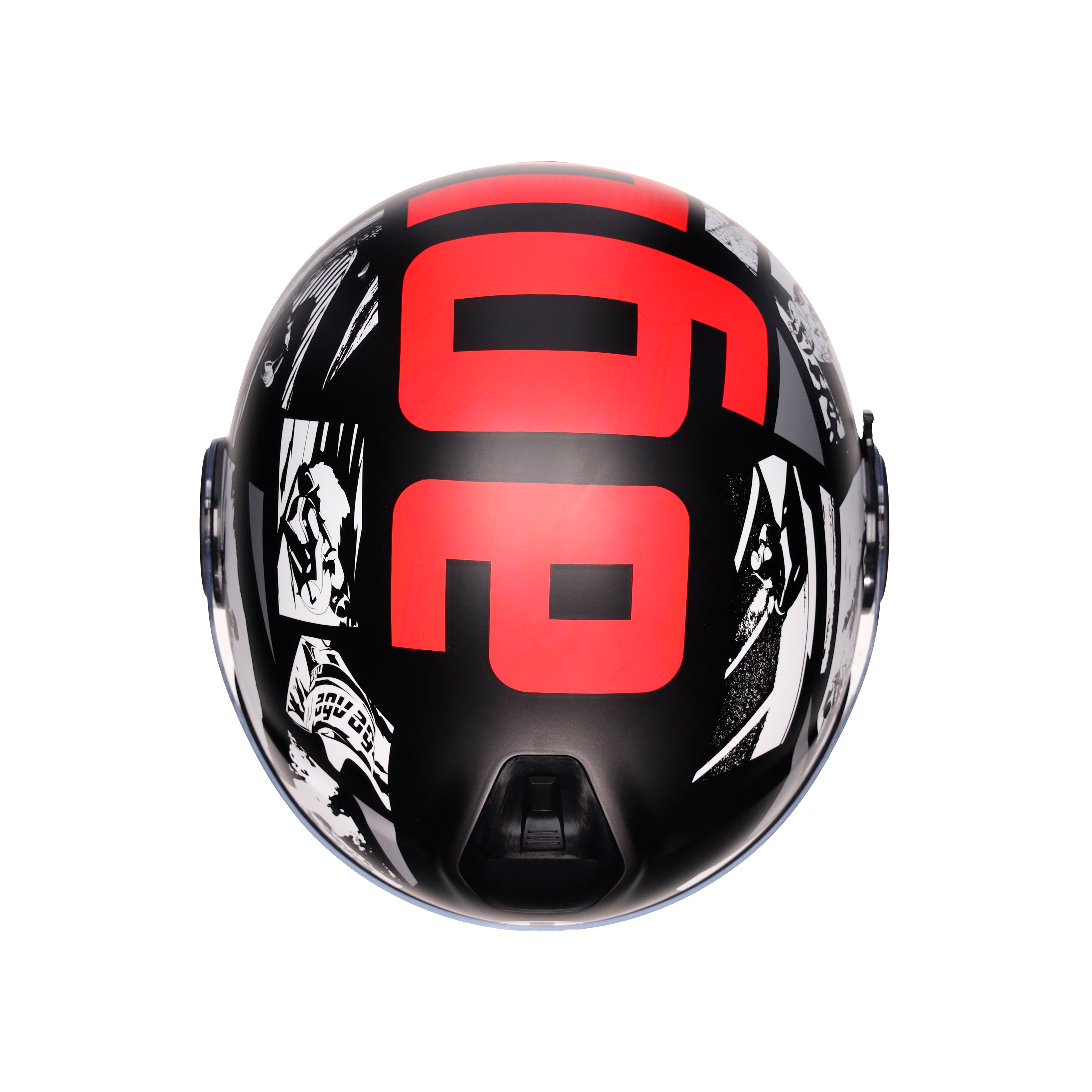 ETERES HISTORY MATT BLACK/WHITE/RED - CASQUE MOTO JET E2206 -  - 7