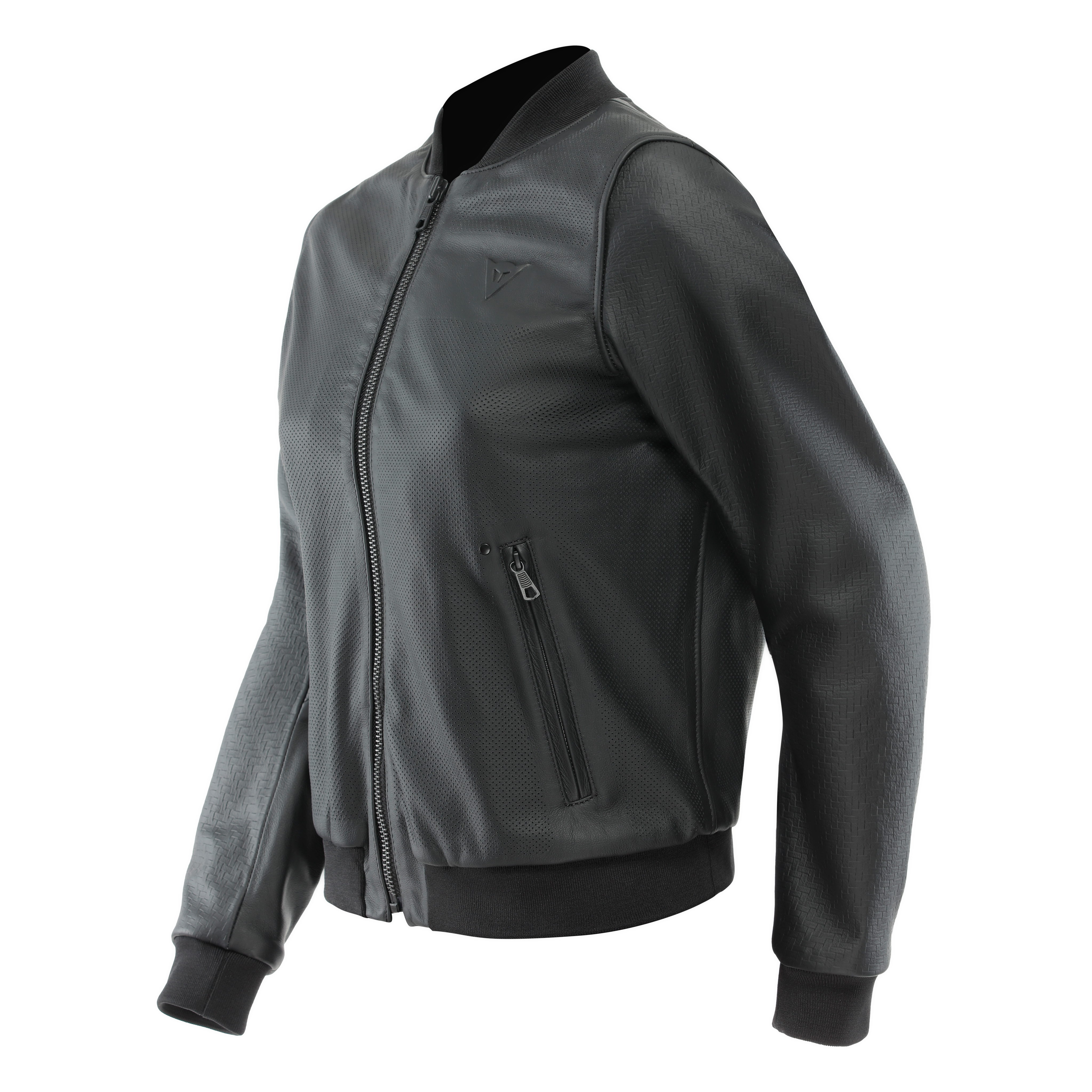 ACCENTO - WOMEN'S MOTORCYCLE PERFORATED LEATHER JACKET - BLACK - 1