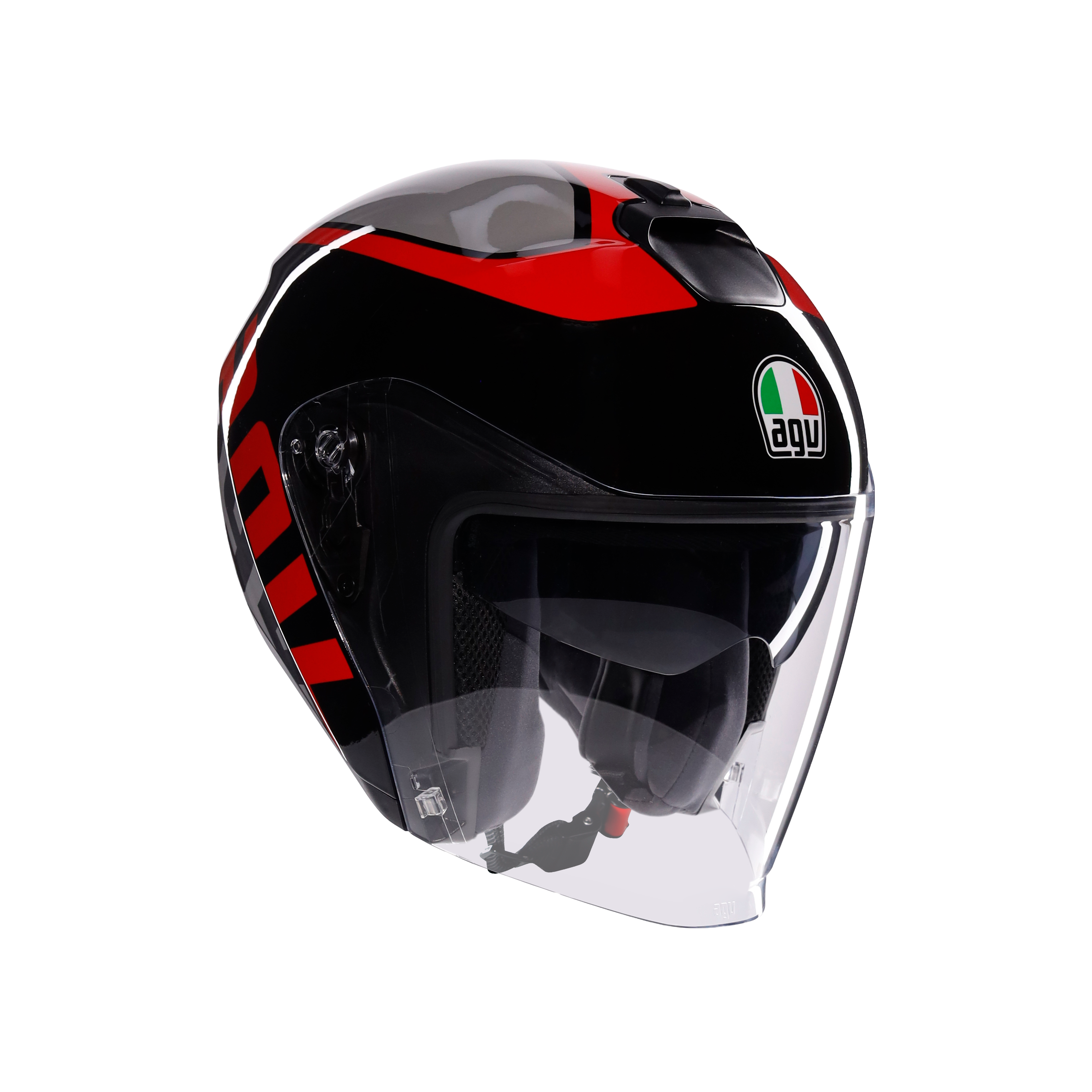 IRIDES CASQUE MOTO JET E2206 - VALENZA MATT GREY/BLACK/RED -  - 6
