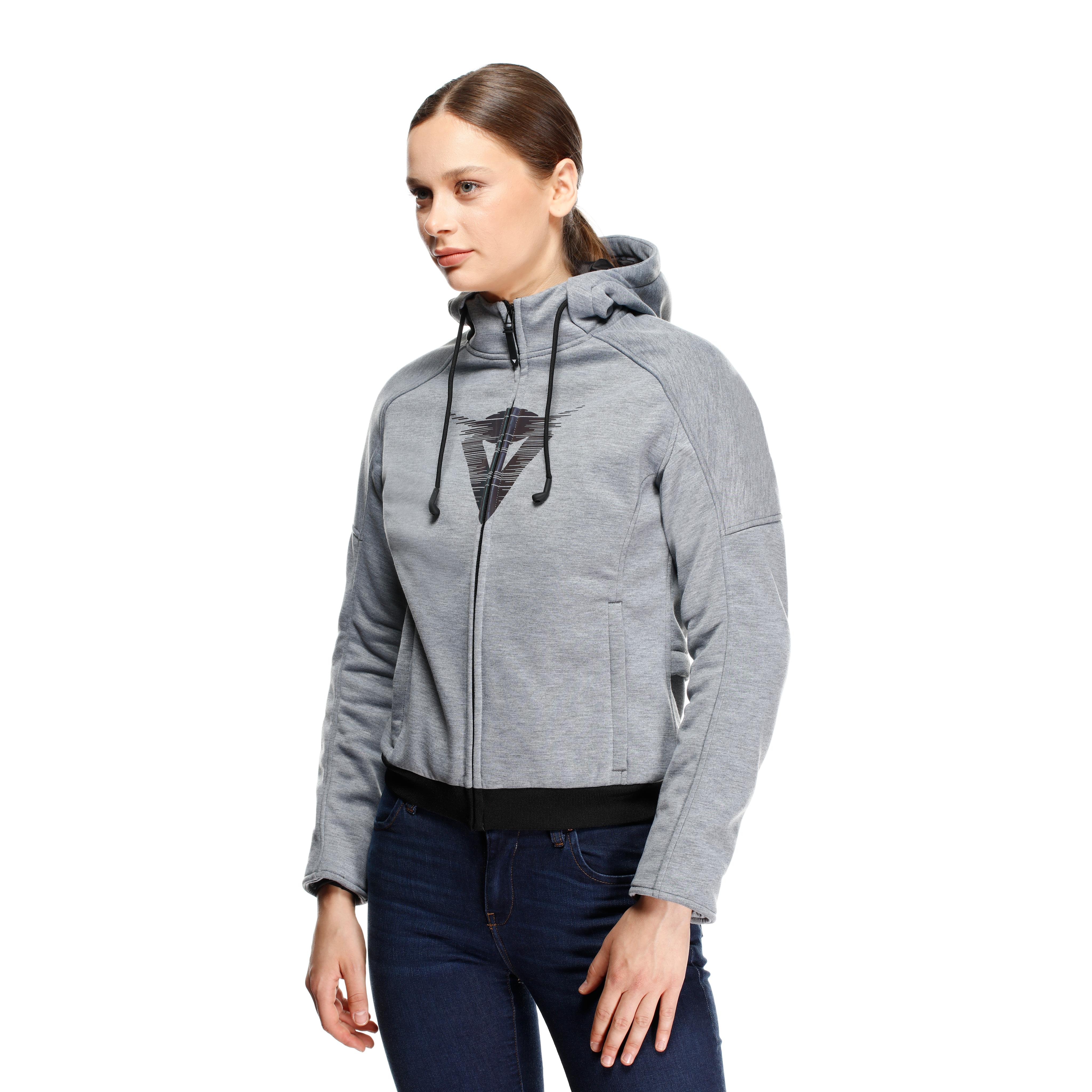 DAEMON-X - SWEAT &Agrave; CAPUCHE DE MOTO AVEC PROTECTIONS FEMME - GREY-MELANGE - 4