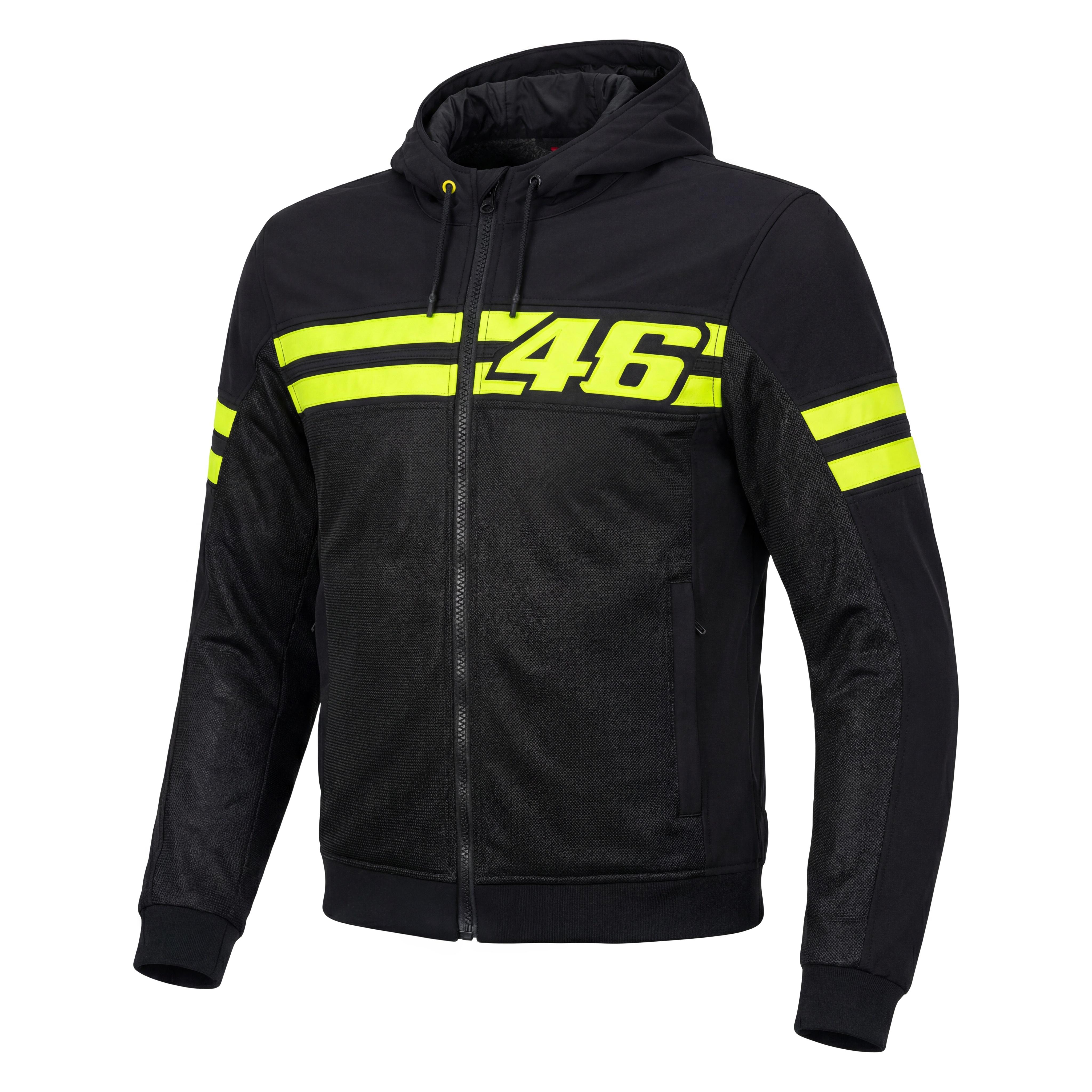 VINTEDGE AIR TEX VR46 - MEN'S SUMMER MESH MOTORCYCLE JACKET - BLACK/YELLOW-FLUO - 1