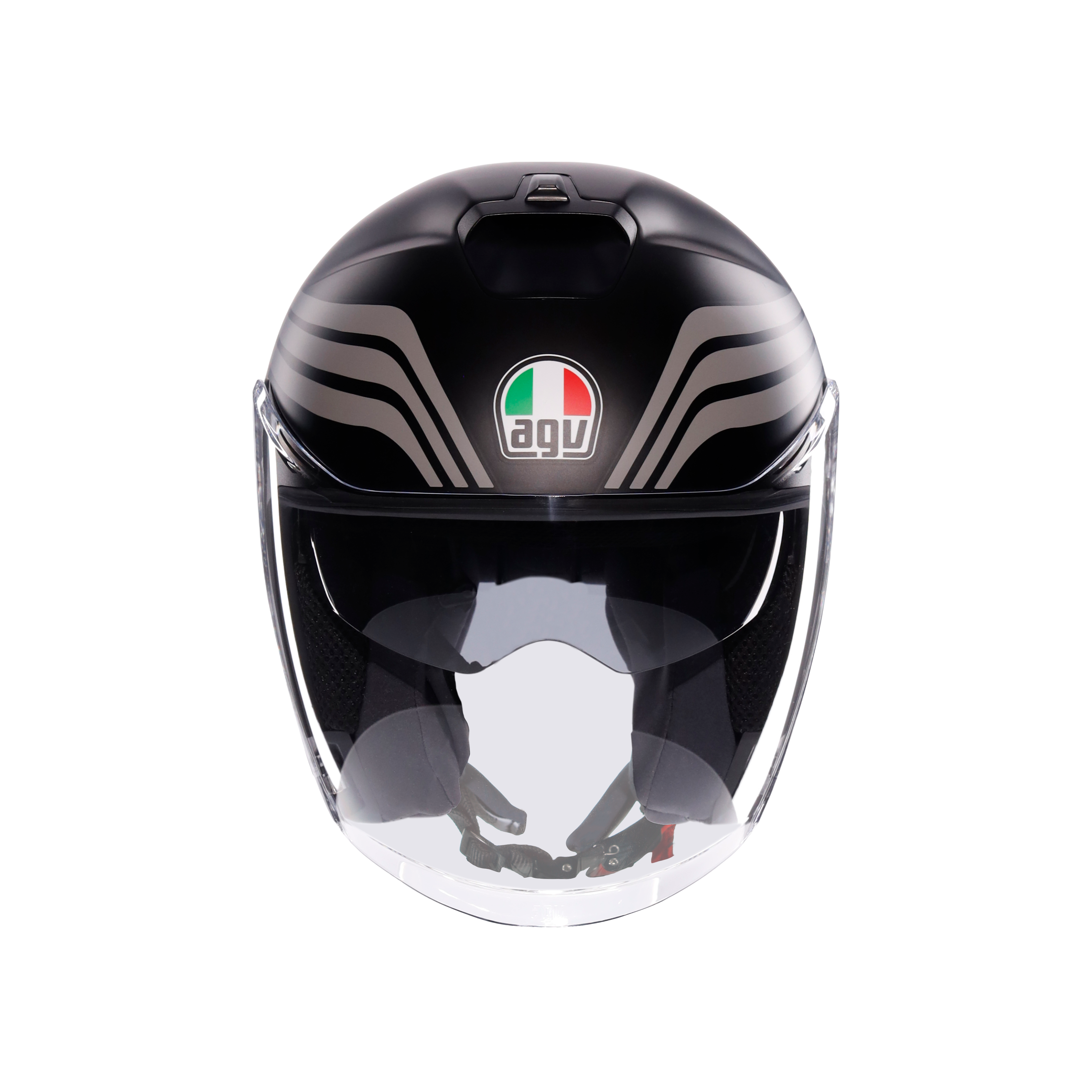 IRIDES BOLOGNA MATT BLACK/TRICOLORE - CASQUE MOTO JET E2206 -  - 7