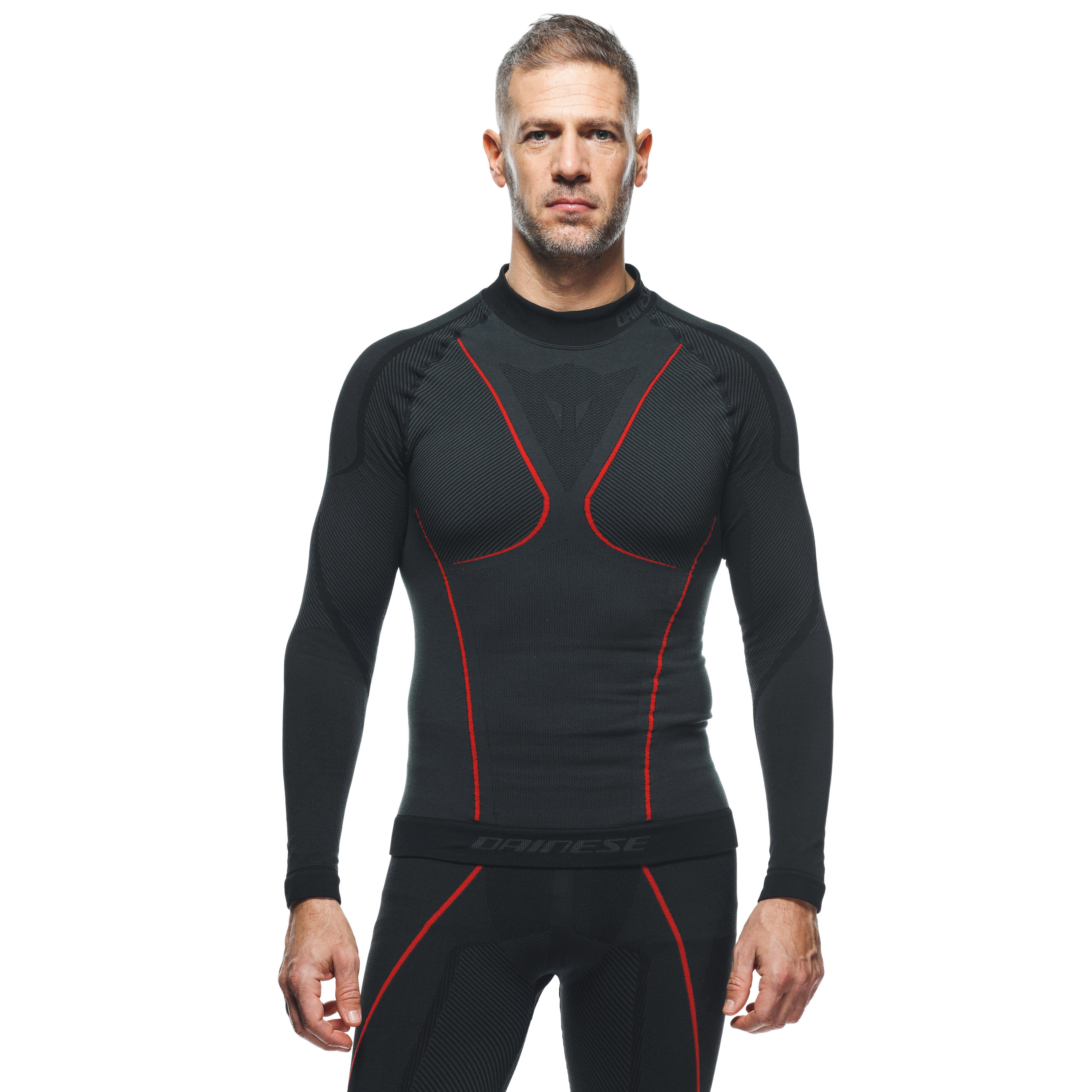 THERMAL MOTORCYCLE LONG SLEEVE SHIRT MEN - MID LAYER WINTER - BLACK/RED - 5