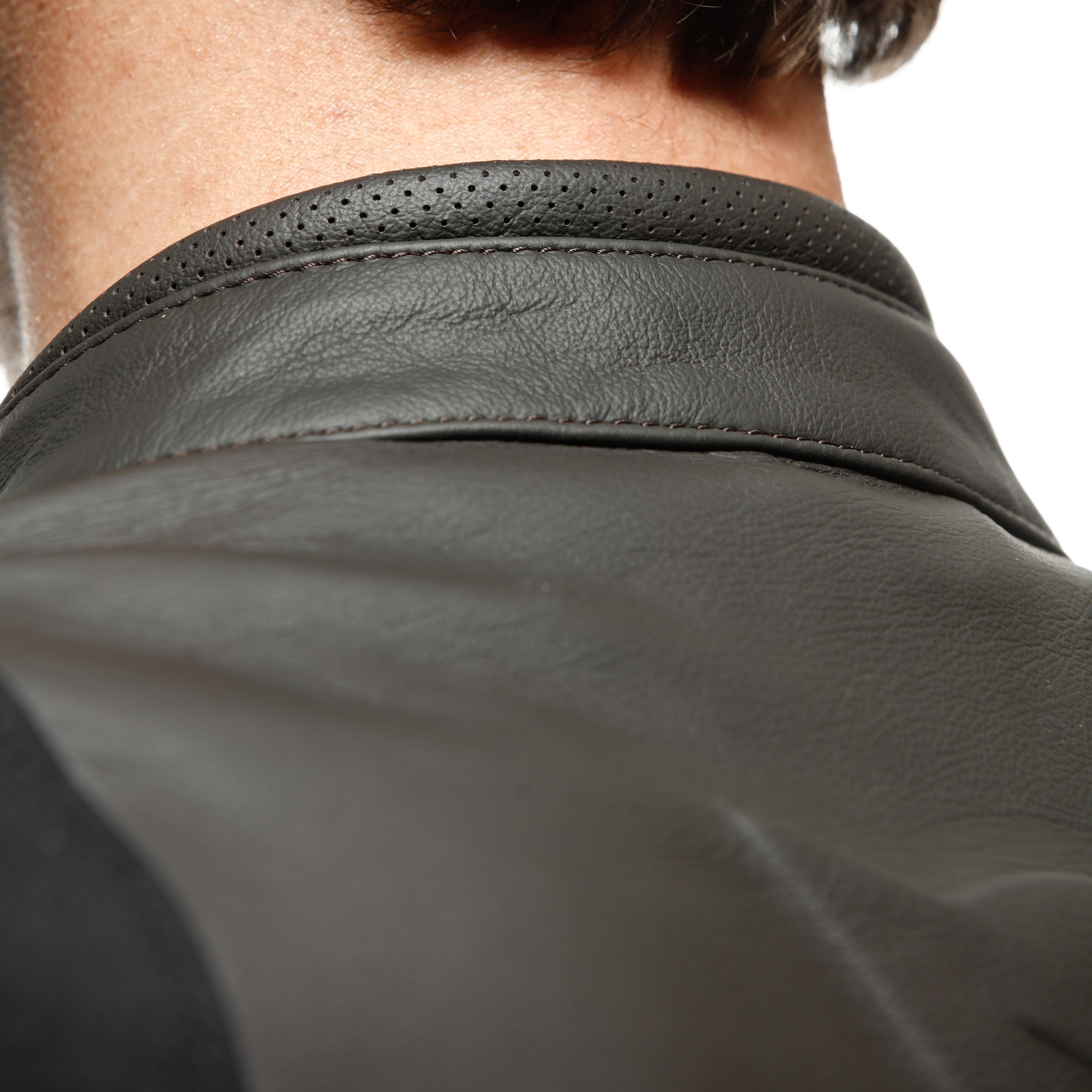 ISTRICE - MEN'S MOTORCYCLE LEATHER JACKET - DARK-BROWN - 12