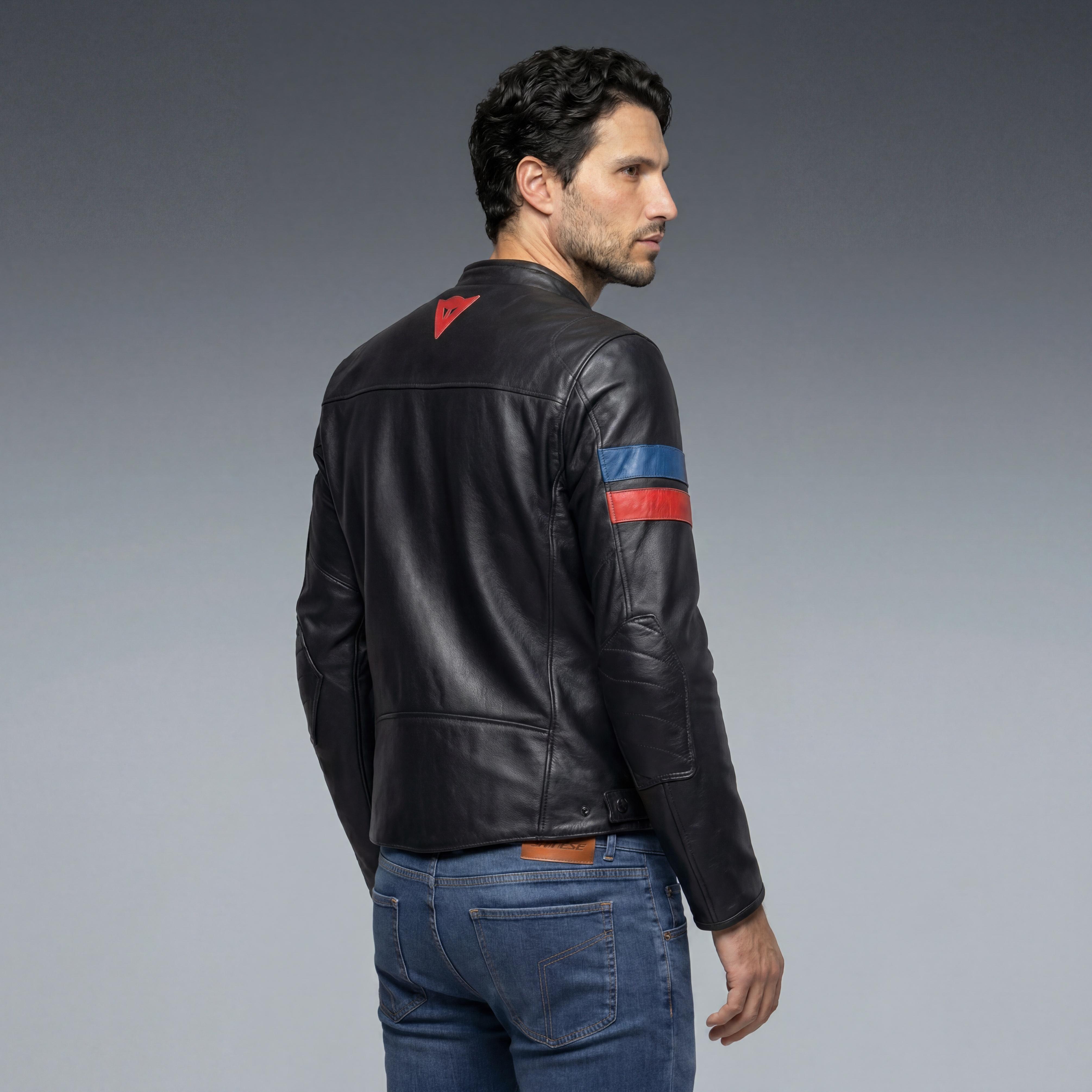 LEGGENDA - MOTORCYCLE JACKET IN LEATHER MEN - BLACK - 4