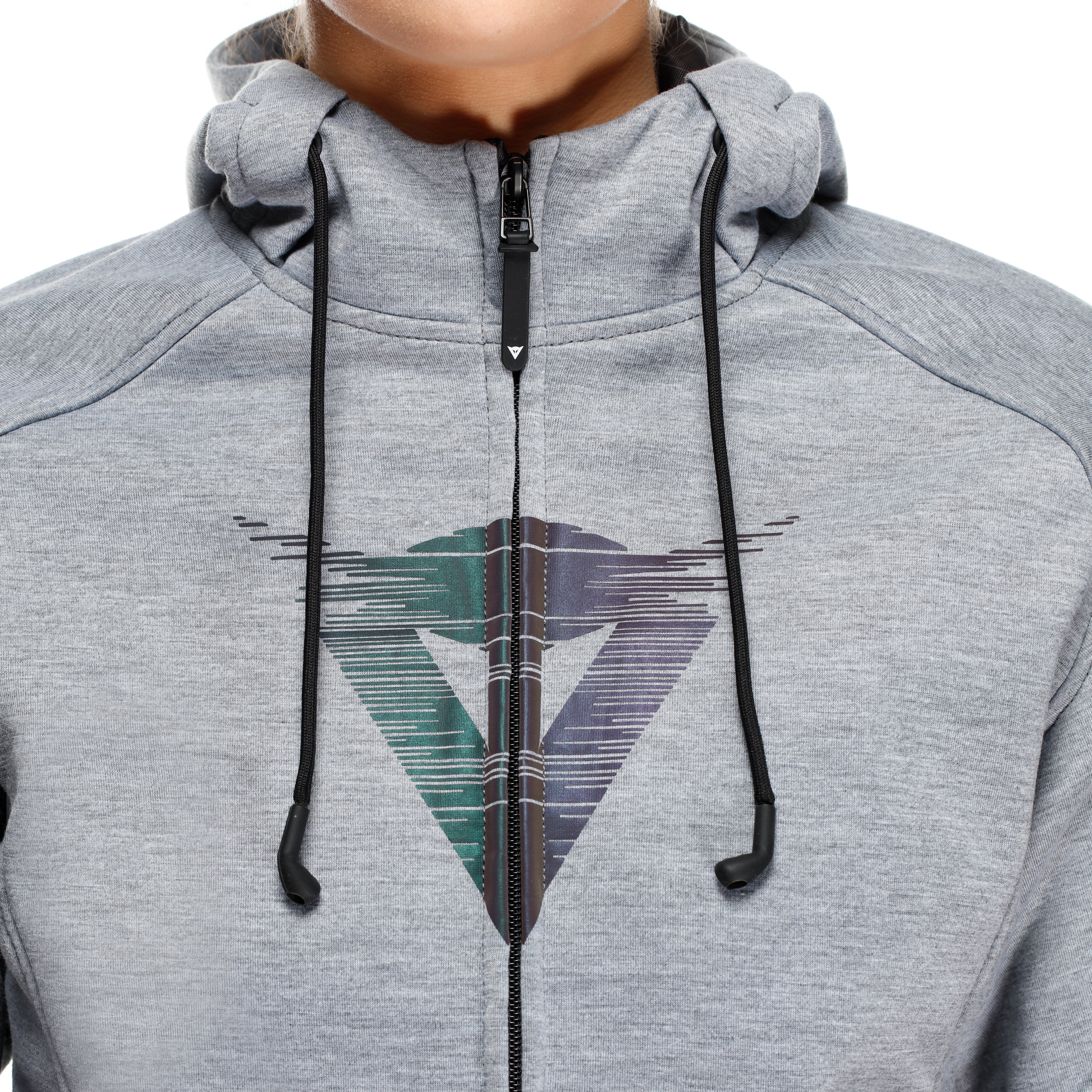 DAEMON-X - SWEAT &Agrave; CAPUCHE DE MOTO AVEC PROTECTIONS FEMME - GREY-MELANGE - 11