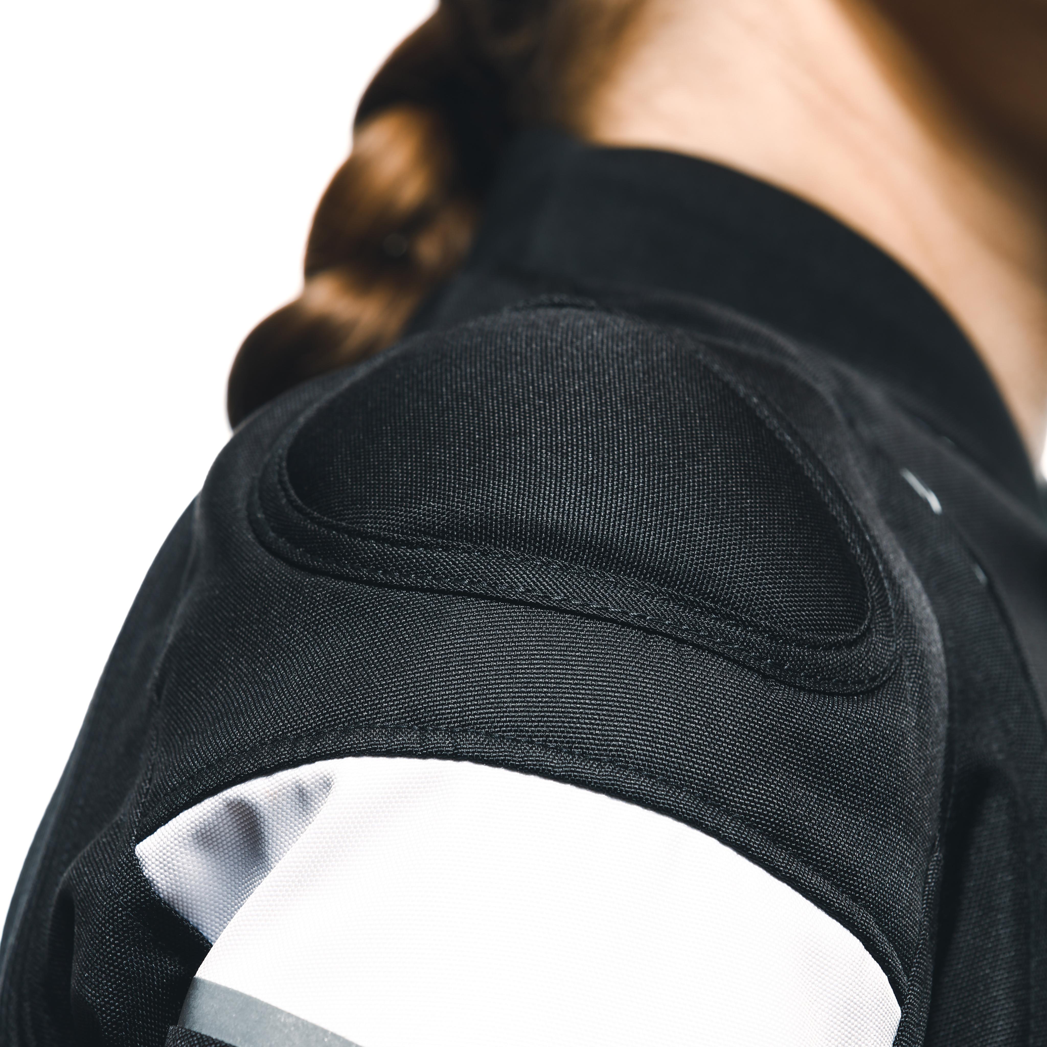 AVRO 5 - CHAQUETA DE MOTO DE TELA PARA MUJER - BLACK/WHITE/BLACK - 8