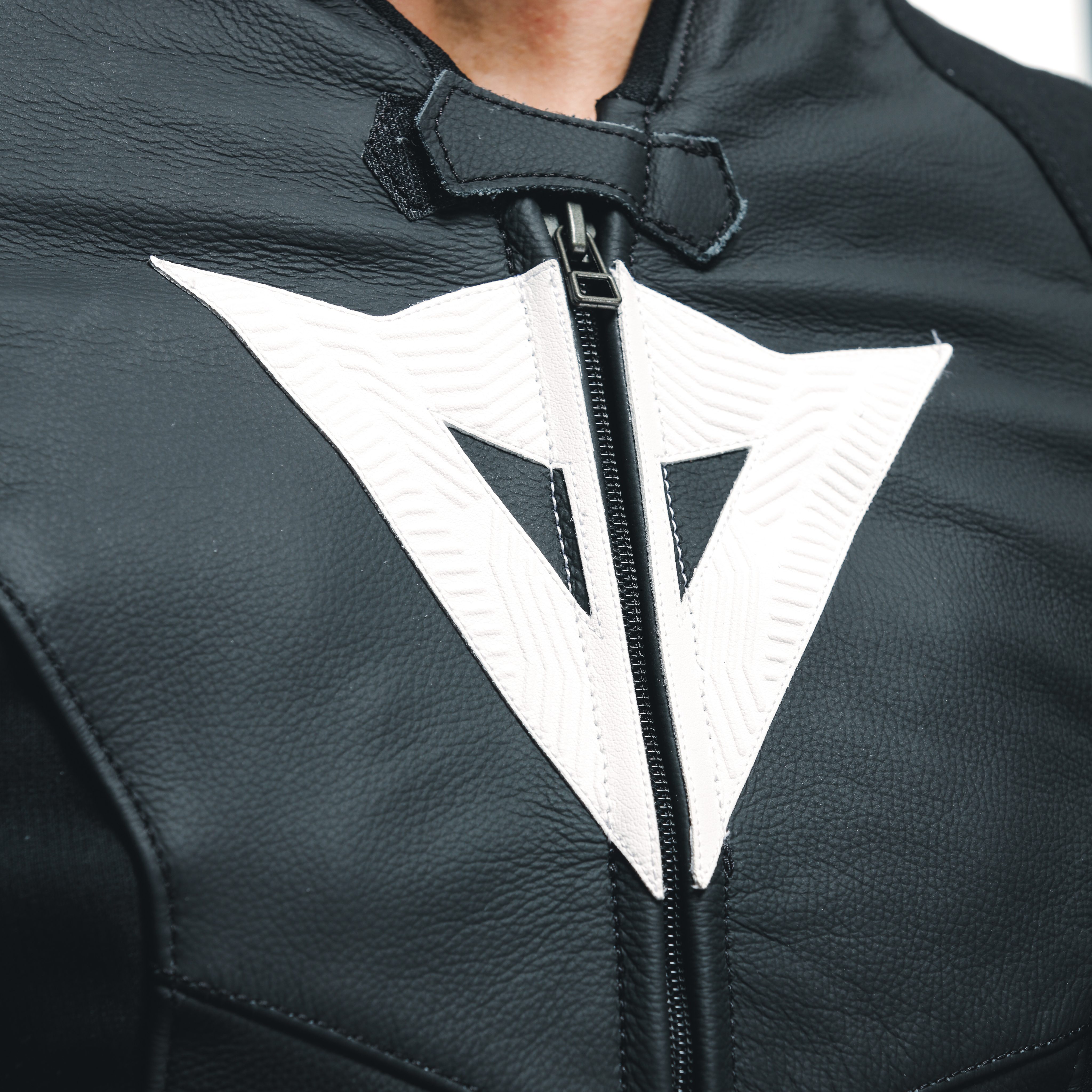 AVRO 5 - GIACCA MOTO IN PELLE UOMO - BLACK/WHITE/ANTHRACITE - 8