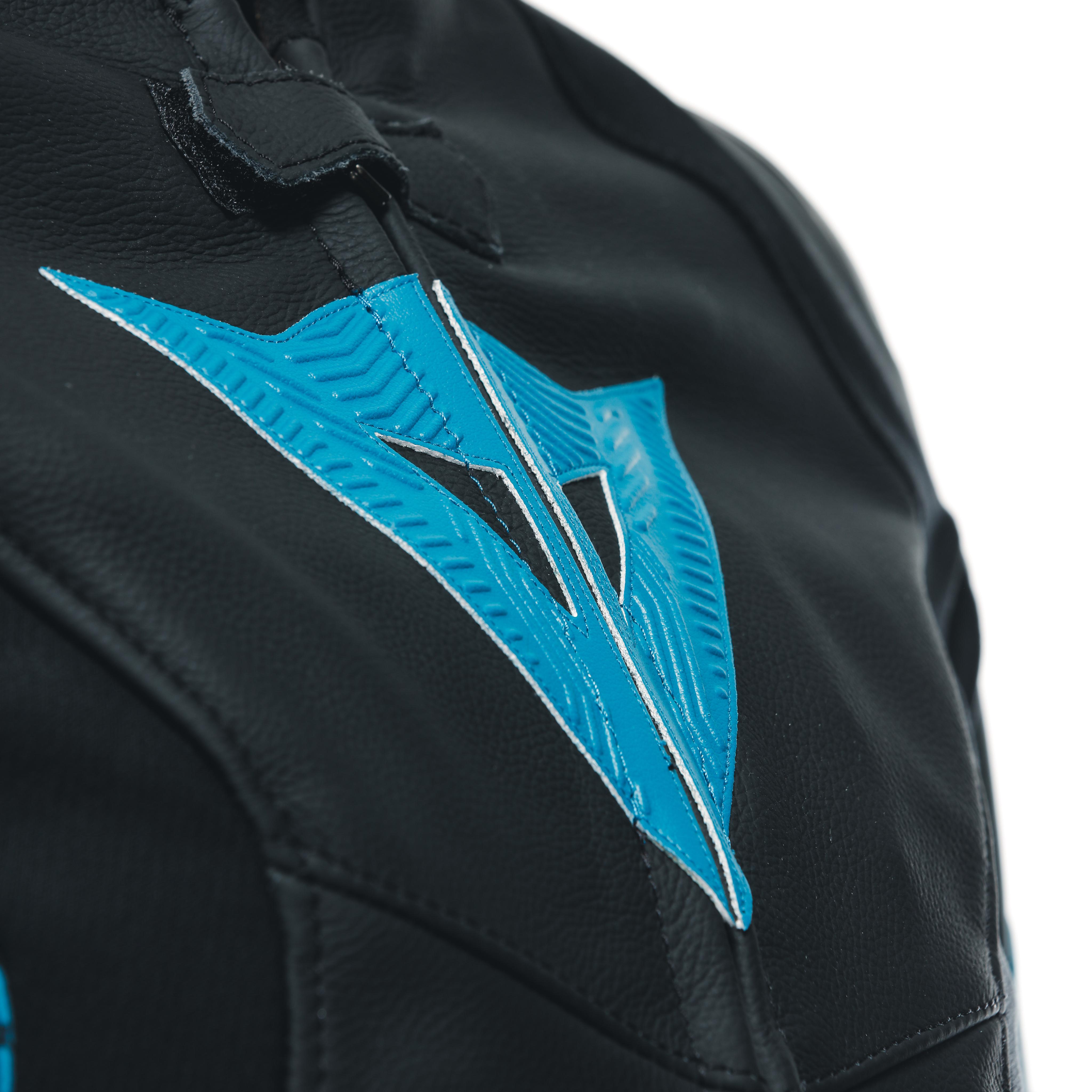 AVRO 5 - WOMEN'S MOTORCYCLE LEATHER JACKET - BLACK/TEAL/ANTHRACITE - 13