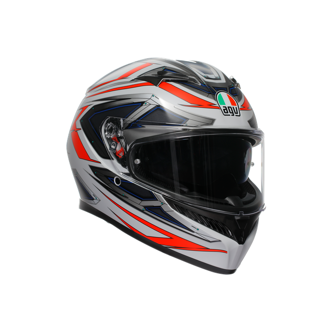 AGV - K3 E2206 - Space Matt White/red Fluo, Unisex, Taille: Xxl