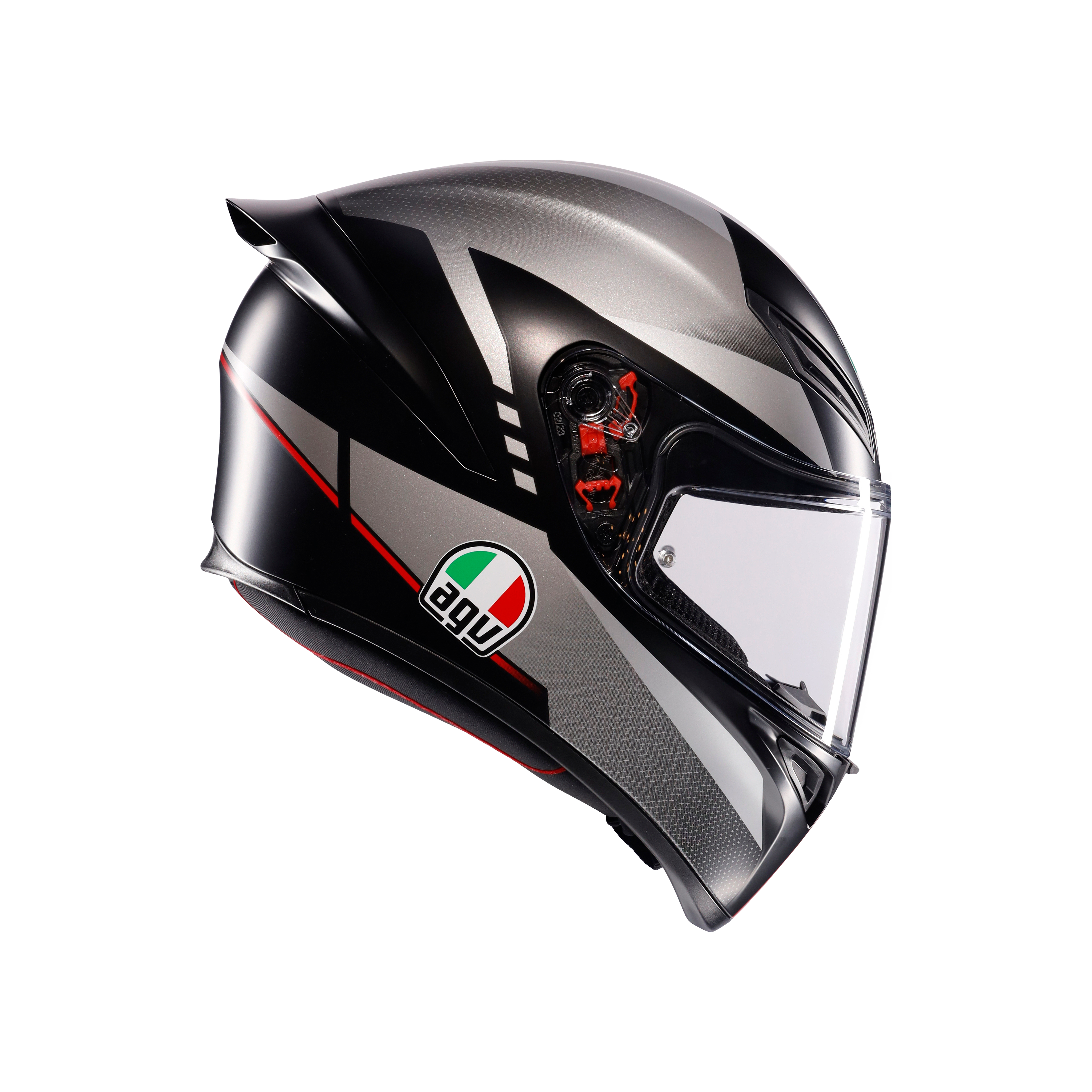K1 S LAP MATT BLACK/GREY/RED - MOTORBIKE FULL FACE HELMET E2206 -  - 1