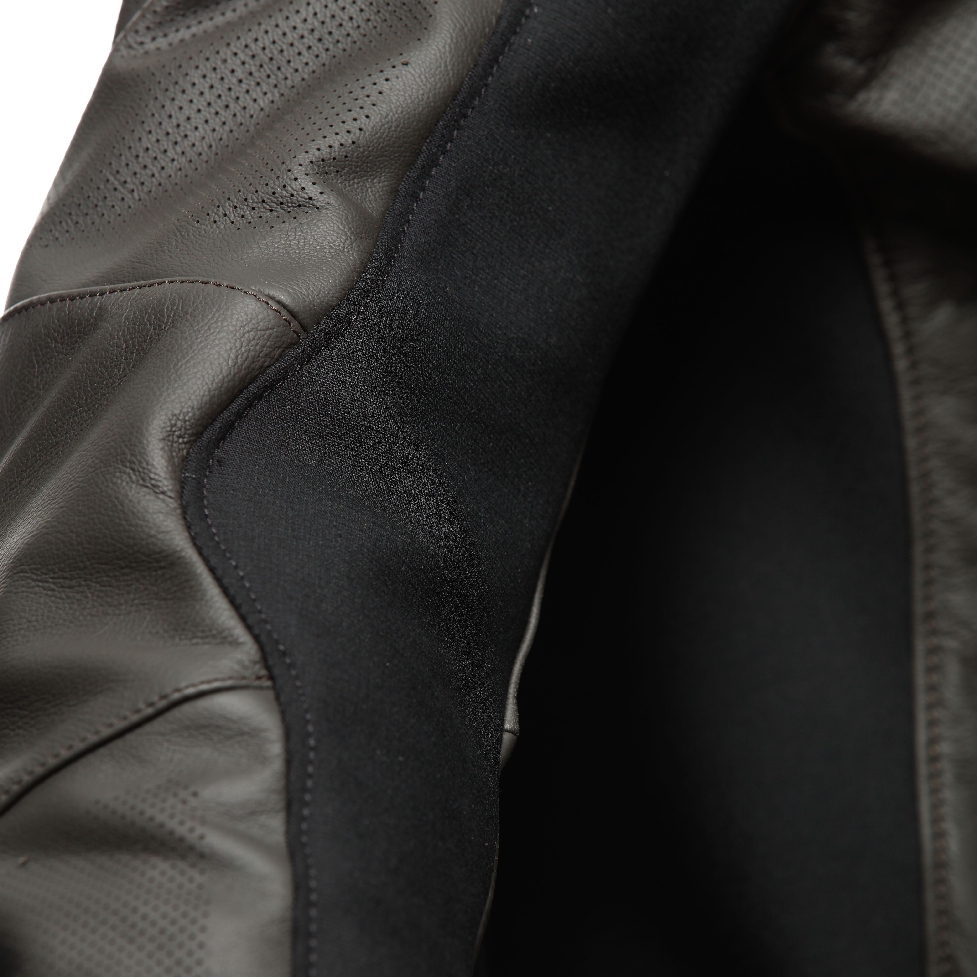 ISTRICE - MEN'S MOTORCYCLE PERFORATED LEATHER JACKET - DARK-BROWN - 9