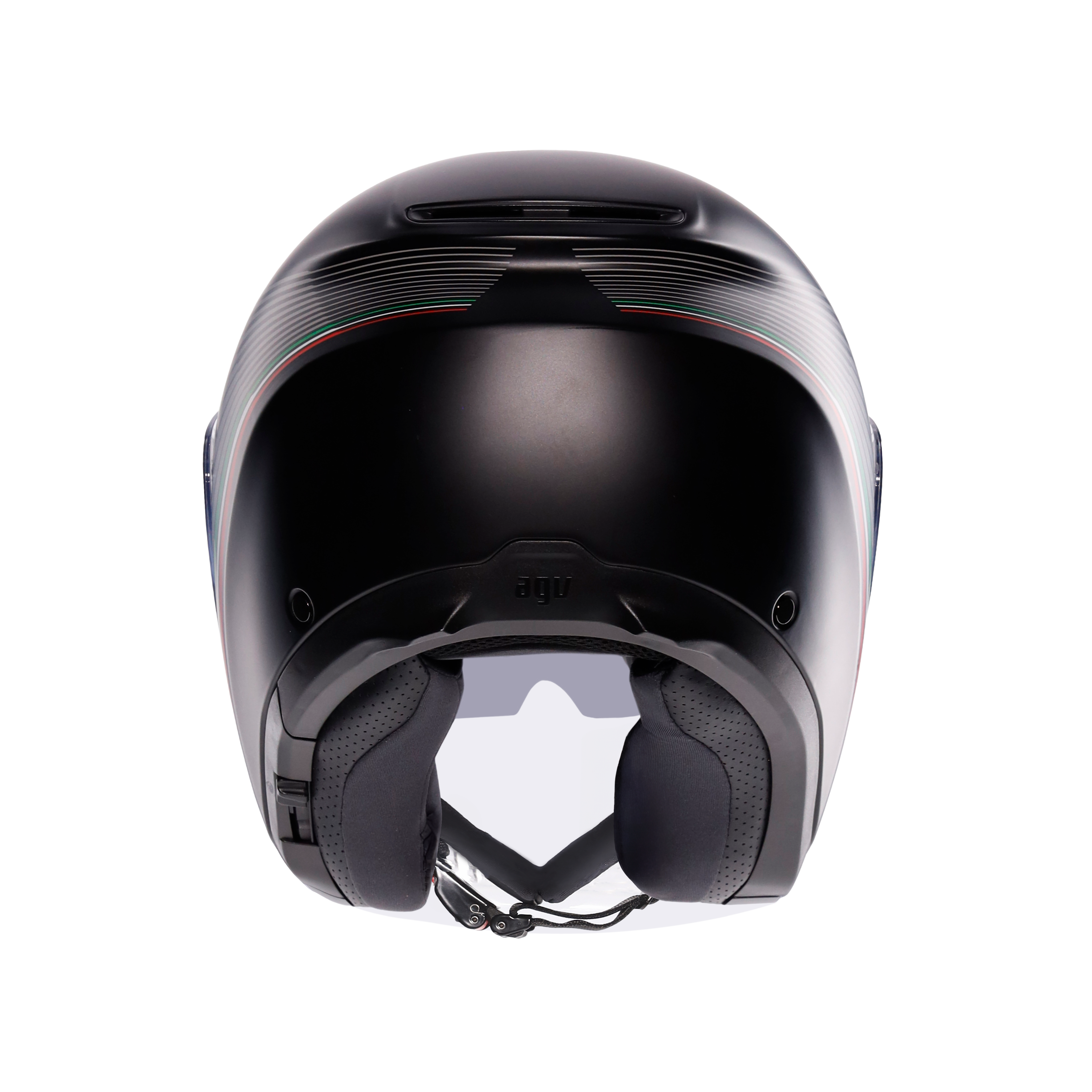 IRIDES BOLOGNA MATT BLACK/TRICOLORE - CASQUE MOTO JET E2206 -  - 3