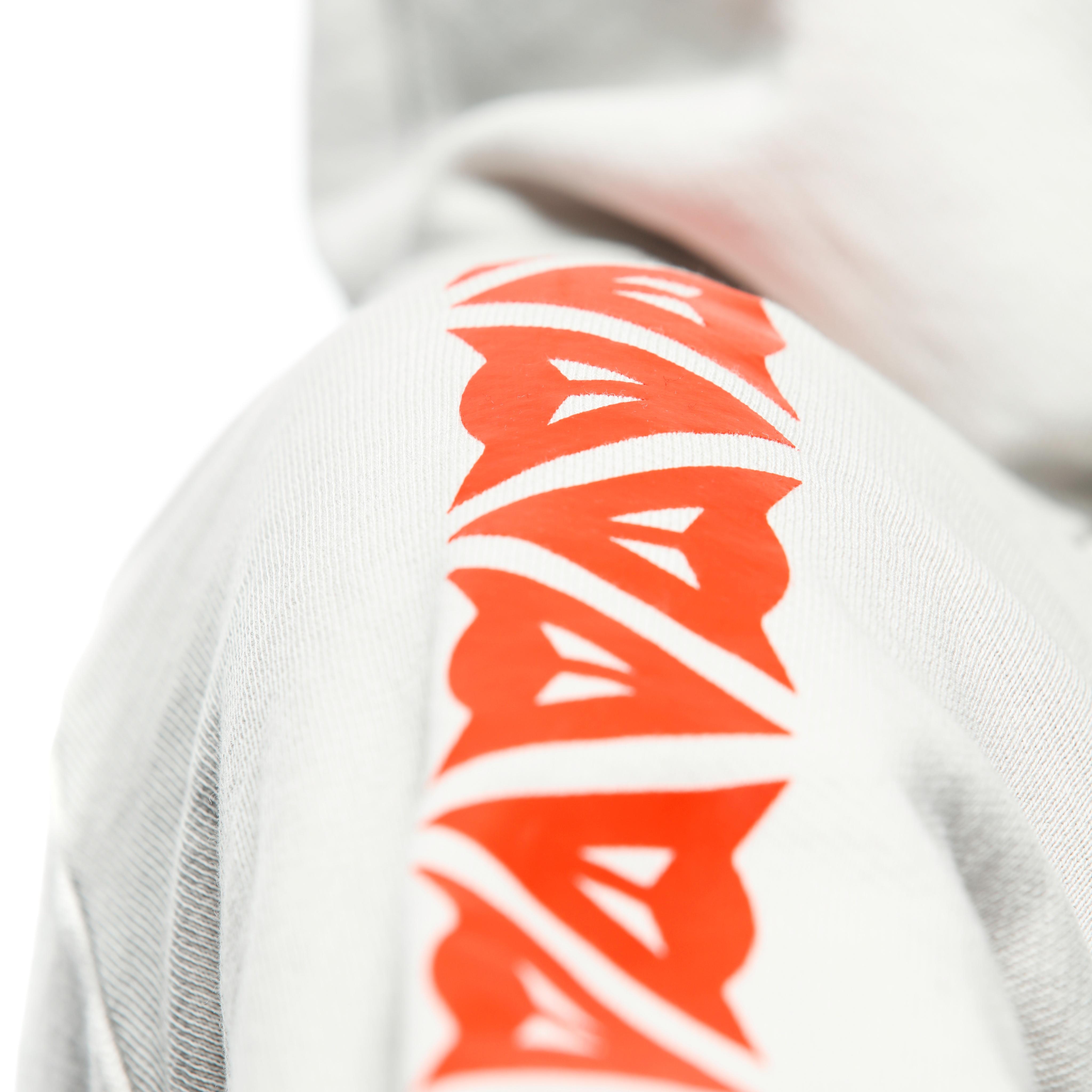 DAINESE STRIPES - WOMEN'S HOODIE - LIGHT-GRAY/FLUO-RED - 11