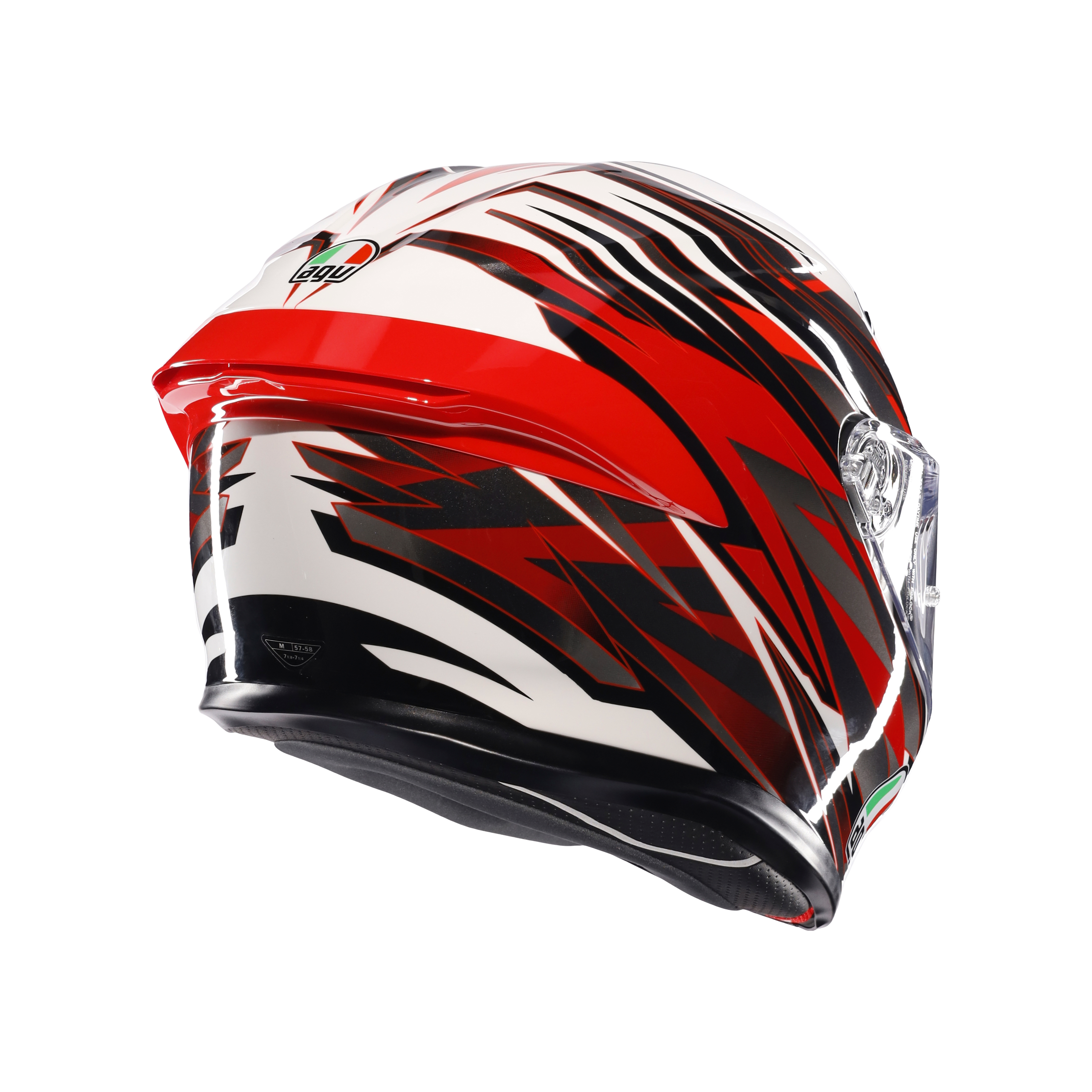 K6 S REEVAL WHITE/RED/GREY - CASQUE MOTO INT&Eacute;GRAL E2206 -  - 4