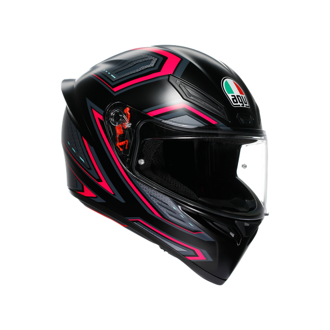 AGV - K1 S - Sling Matt Black/pink - Motorbike Full Face Helmet E2206, Unisex, Size: S