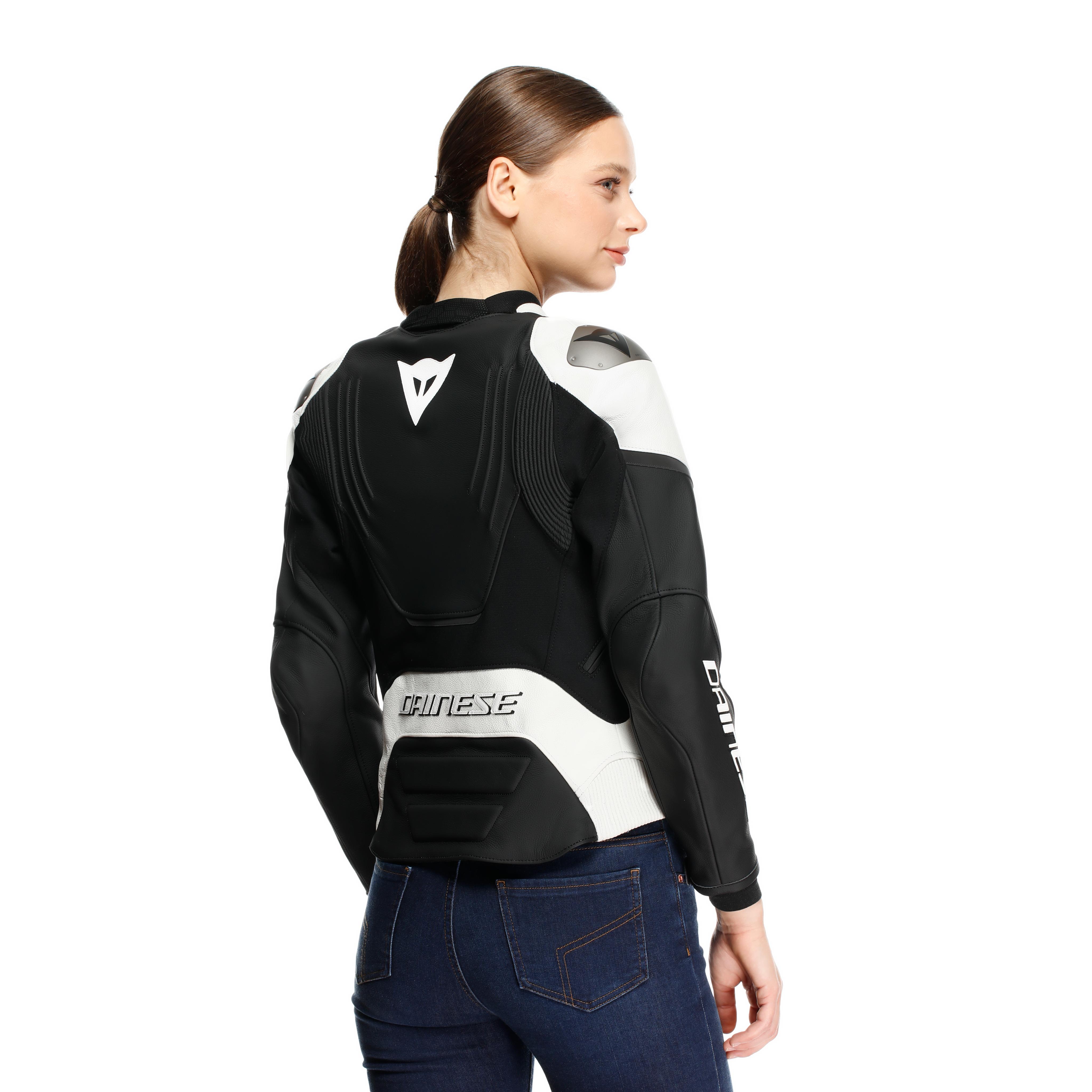 RACING 5 - WOMEN'S LEATHER MOTORCYCLE JACKET | BLACK/WHITE | Dainese