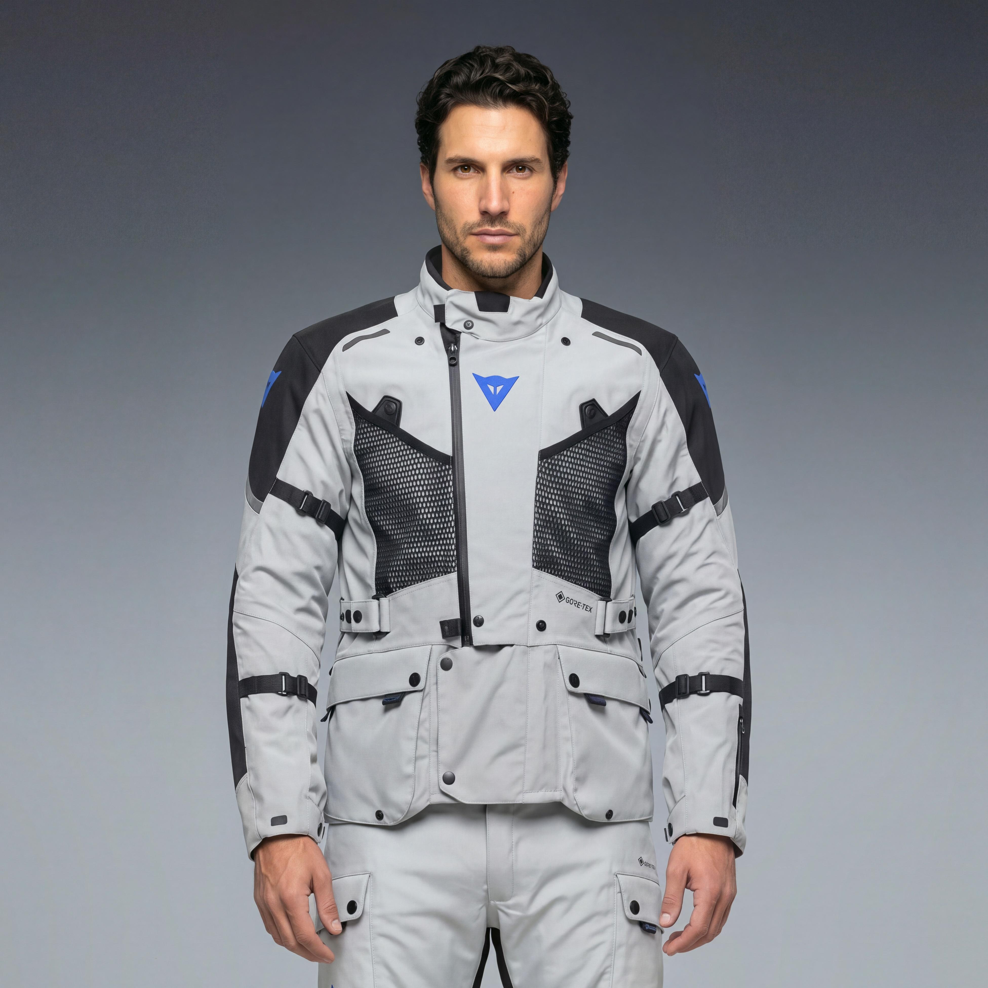 SUPER EXPEDITION - BLOUSON MOTO GORE-TEX HOMME - LIGHT-GREY/BLUE - 3