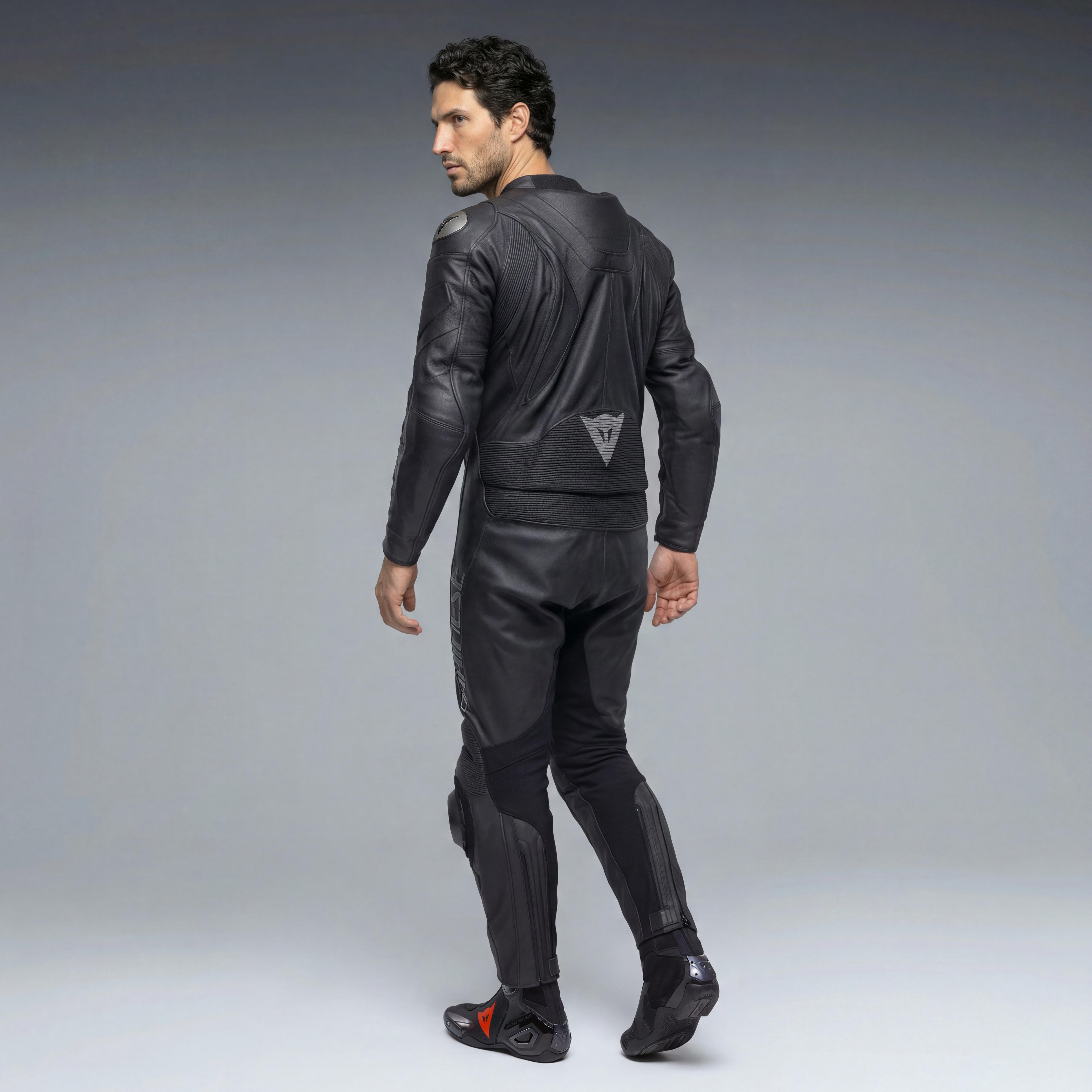 AVRO 4 LEATHER 2PCS SUIT - BLACK MATT/BLACK MATT/GRAY - 4
