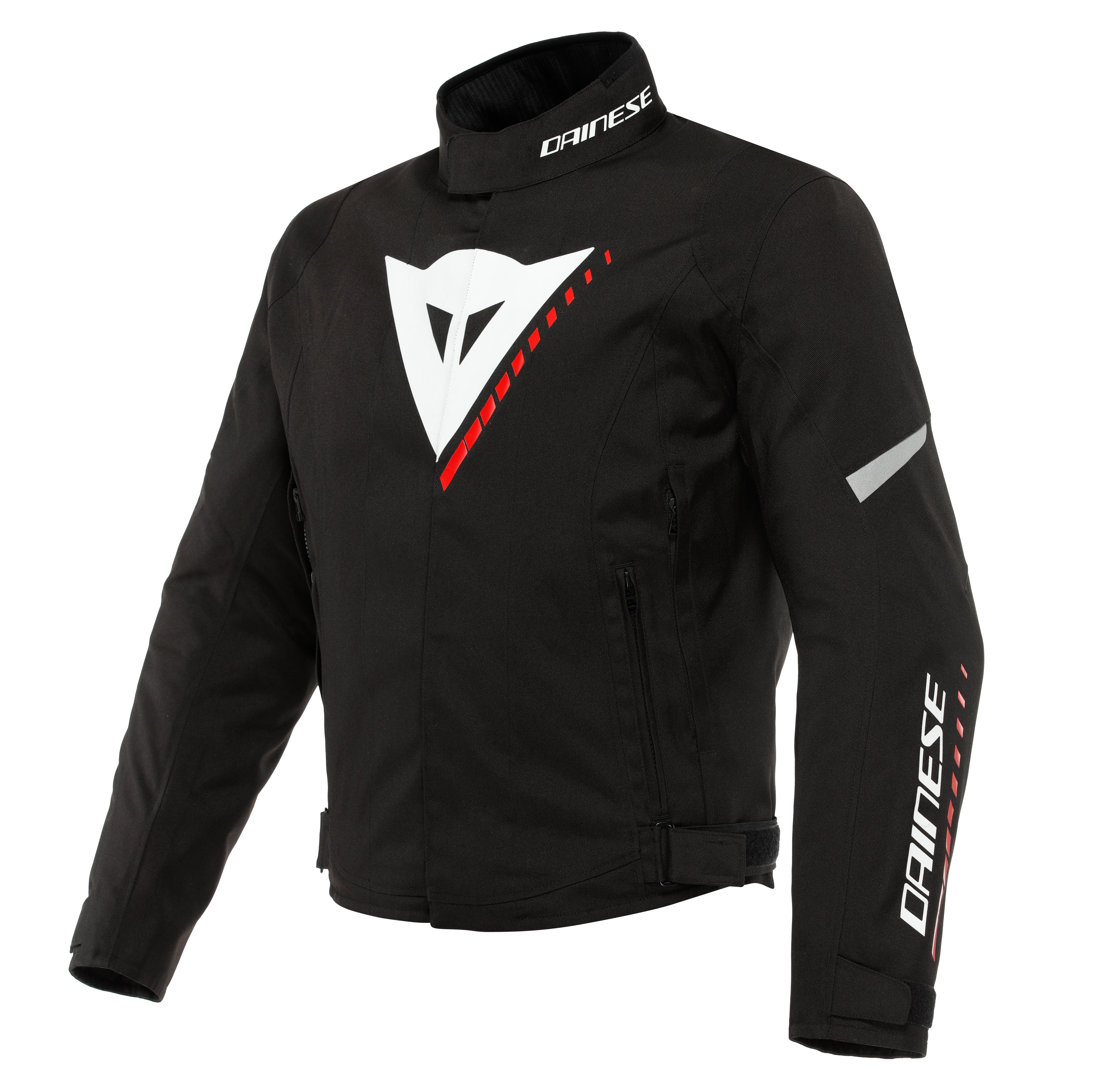 VELOCE D-DRY&reg;- MEN'S WATERPROOF MOTORCYCLE JACKET - BLACK/WHITE/LAVA-RED - 1