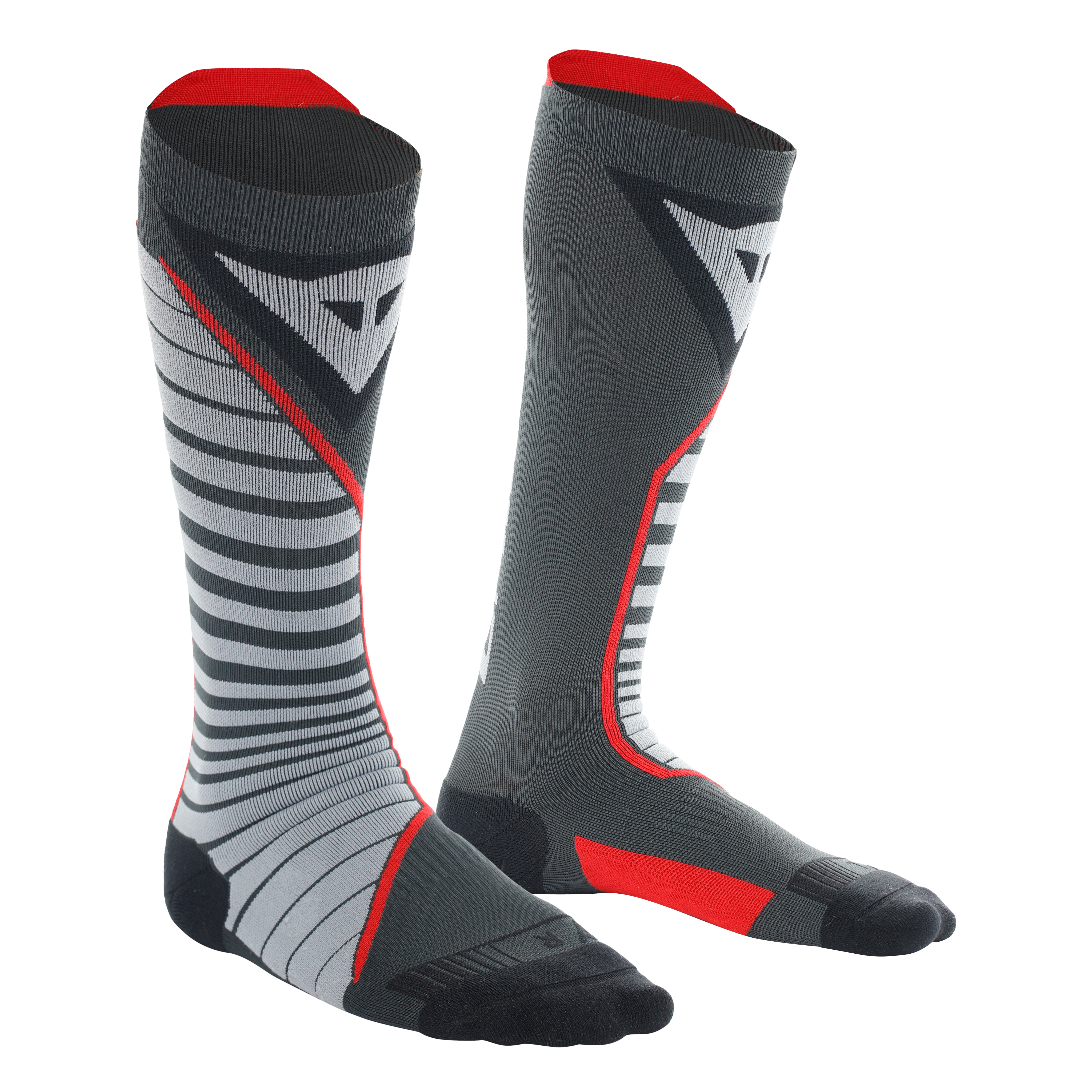 TECHNICAL MOTORCYCLE LONG SOCKS UNISEX - MID LAYER WINTER - BLACK/RED - 1