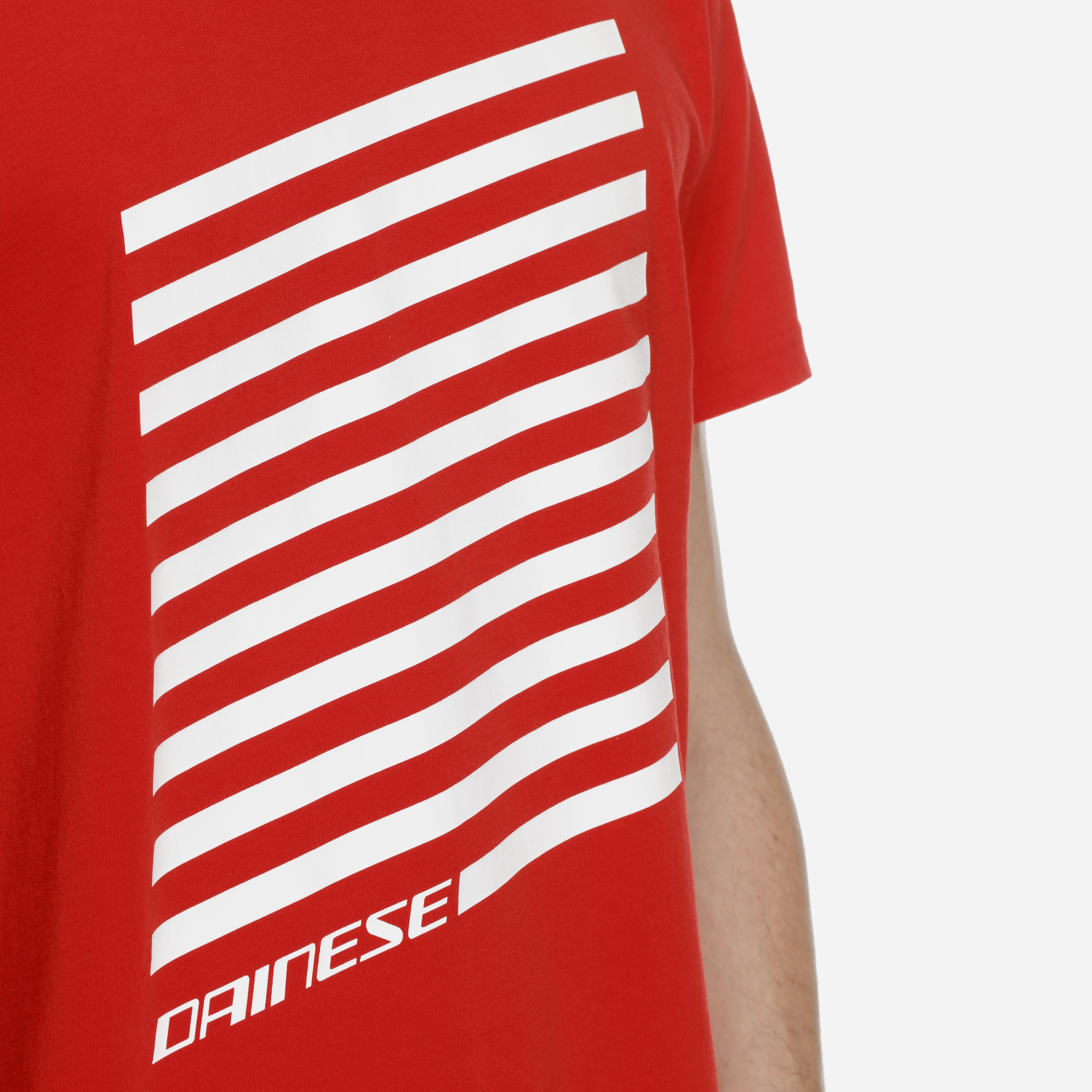 GEOMETRICA - MEN'S CREWNECK T-SHIRT - RED/WHITE STRIPES - 5