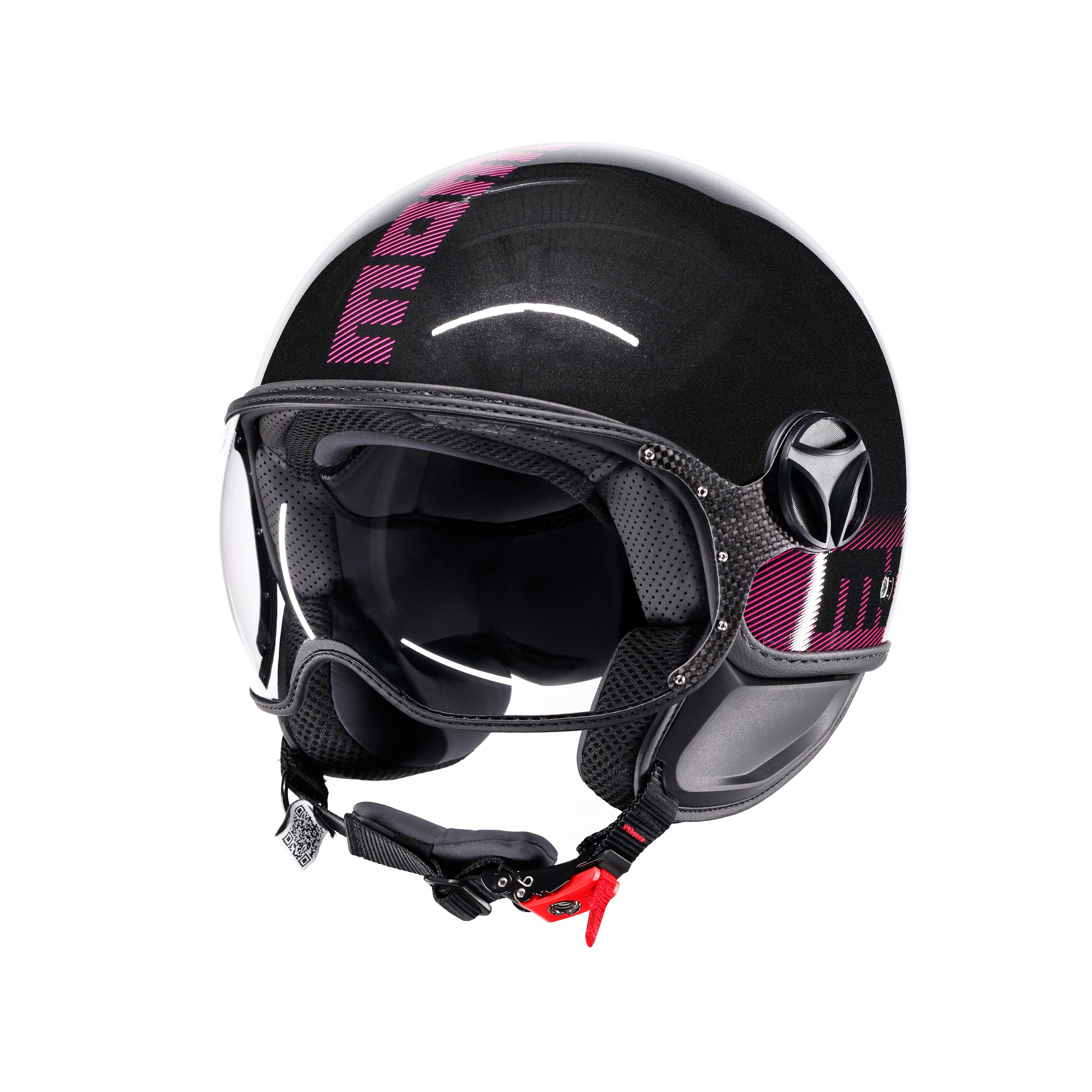 MOMODESIGN FGTR CLASSIC STREIFEN GLITTER/FUCSIA - JET HELM MIT VISIER E2206 -  - 1