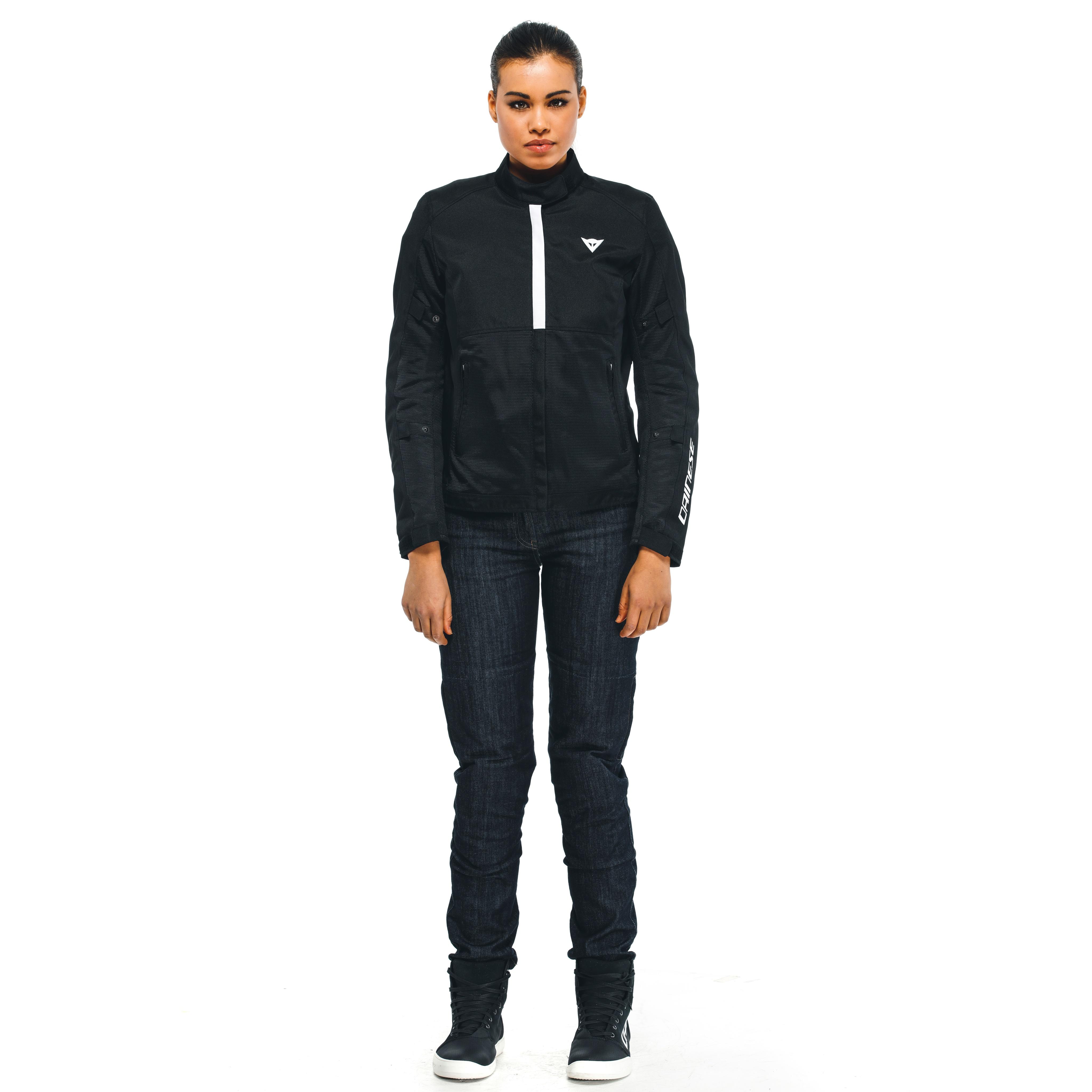 RISOLUTA AIR TEX - WOMEN'S MOTORCYCLE JACKET IN FABRIC - BLACK/WHITE - 3