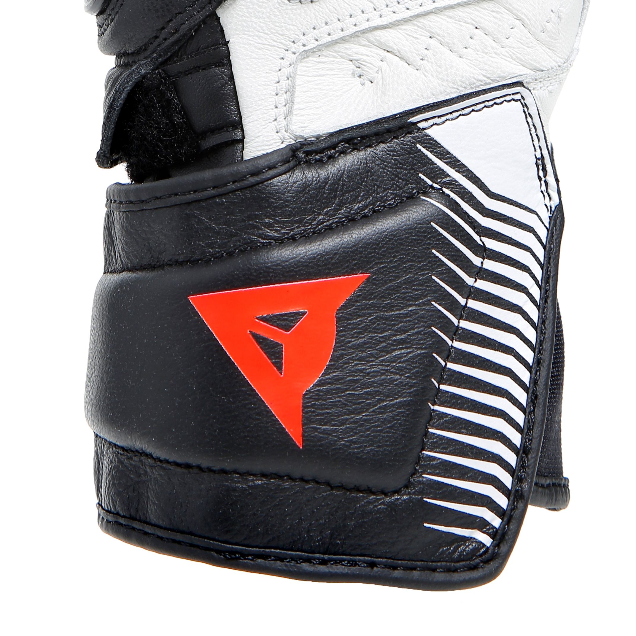 CARBON 4 - GUANTI MOTO LUNGHI IN PELLE DONNA - BLACK/WHITE/FLUO-RED - 9