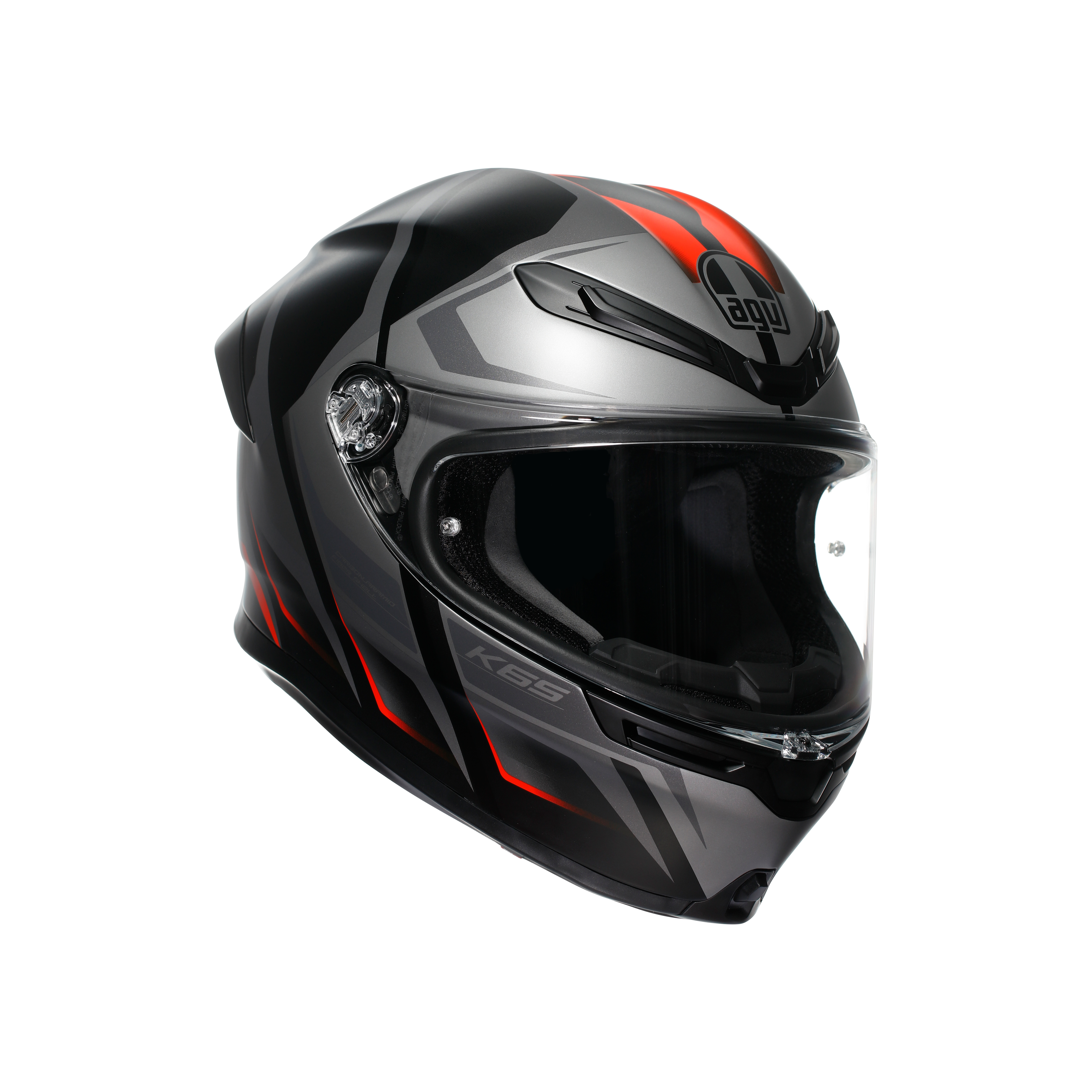 K6 S KARVE MATT BLACK/GREY/RED - MOTORBIKE FULL FACE HELMET DOT (E2206) -  - 6