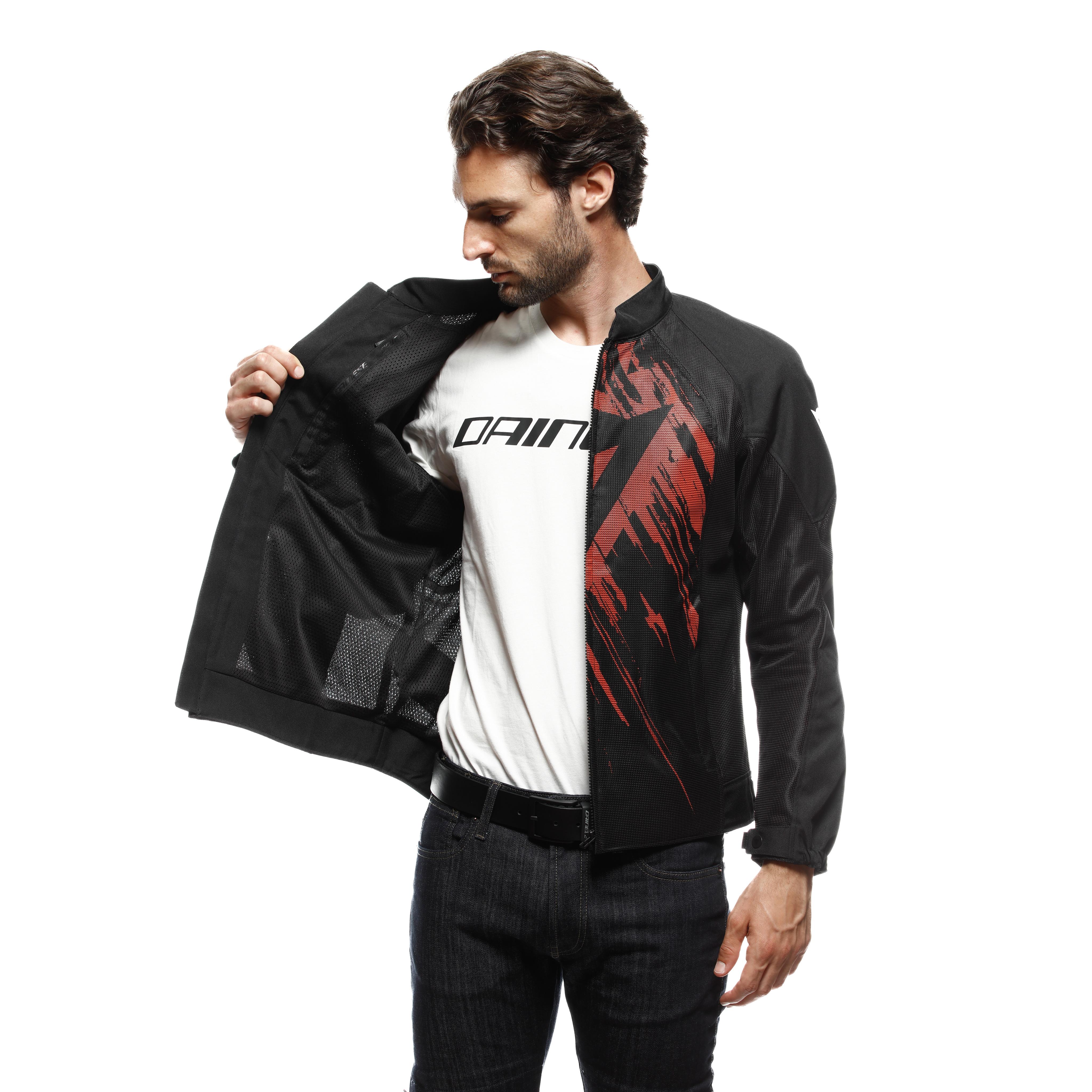 HEROSPHERE AIR - MEN SUMMER MOTORCYCLE JACKET | BLACK/RED TARMAC