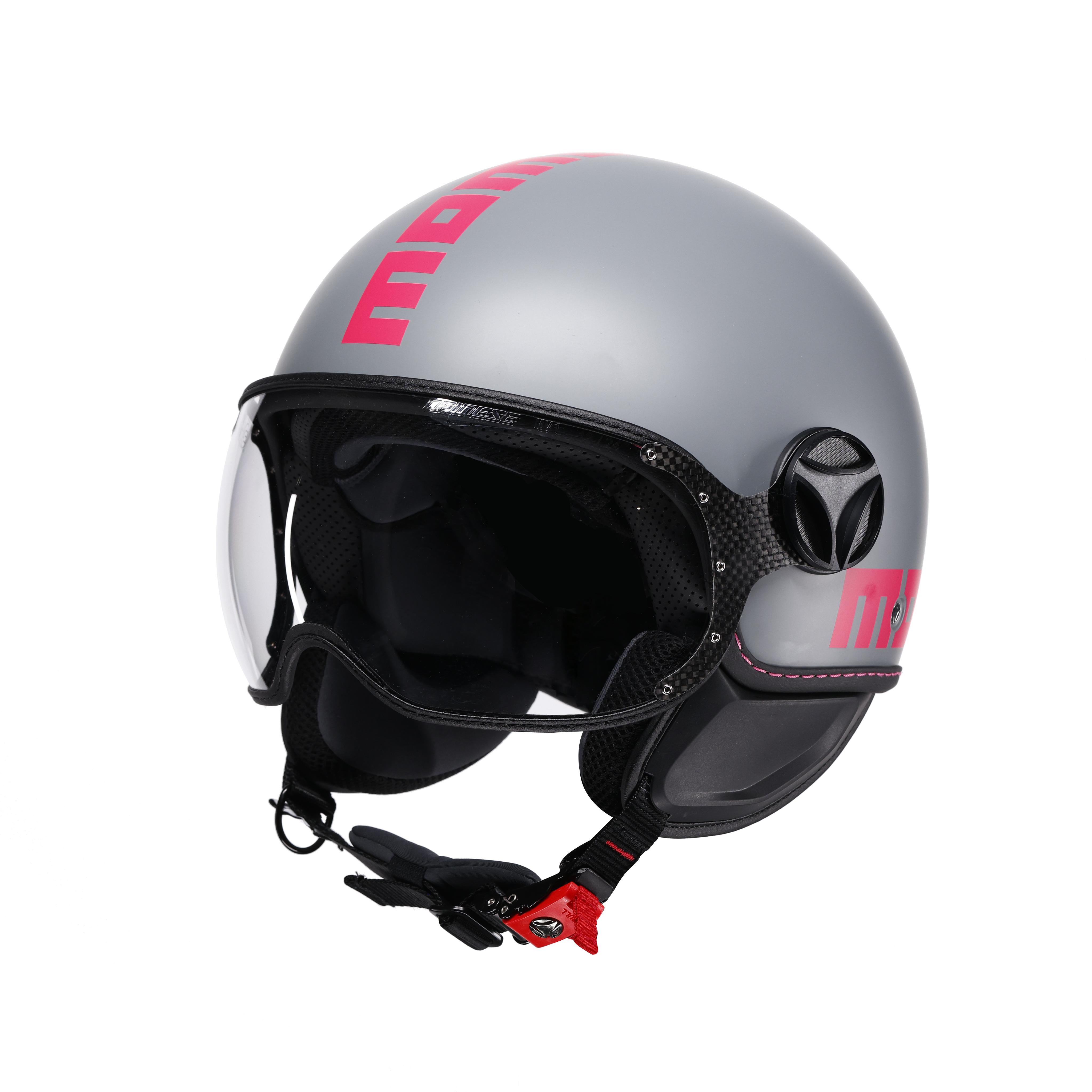 MOMODESIGN FGTR CLASSIC - JET-HELM MIT VISIER E2206 - FLUO MATT GREY/FUCSIA -  - 1